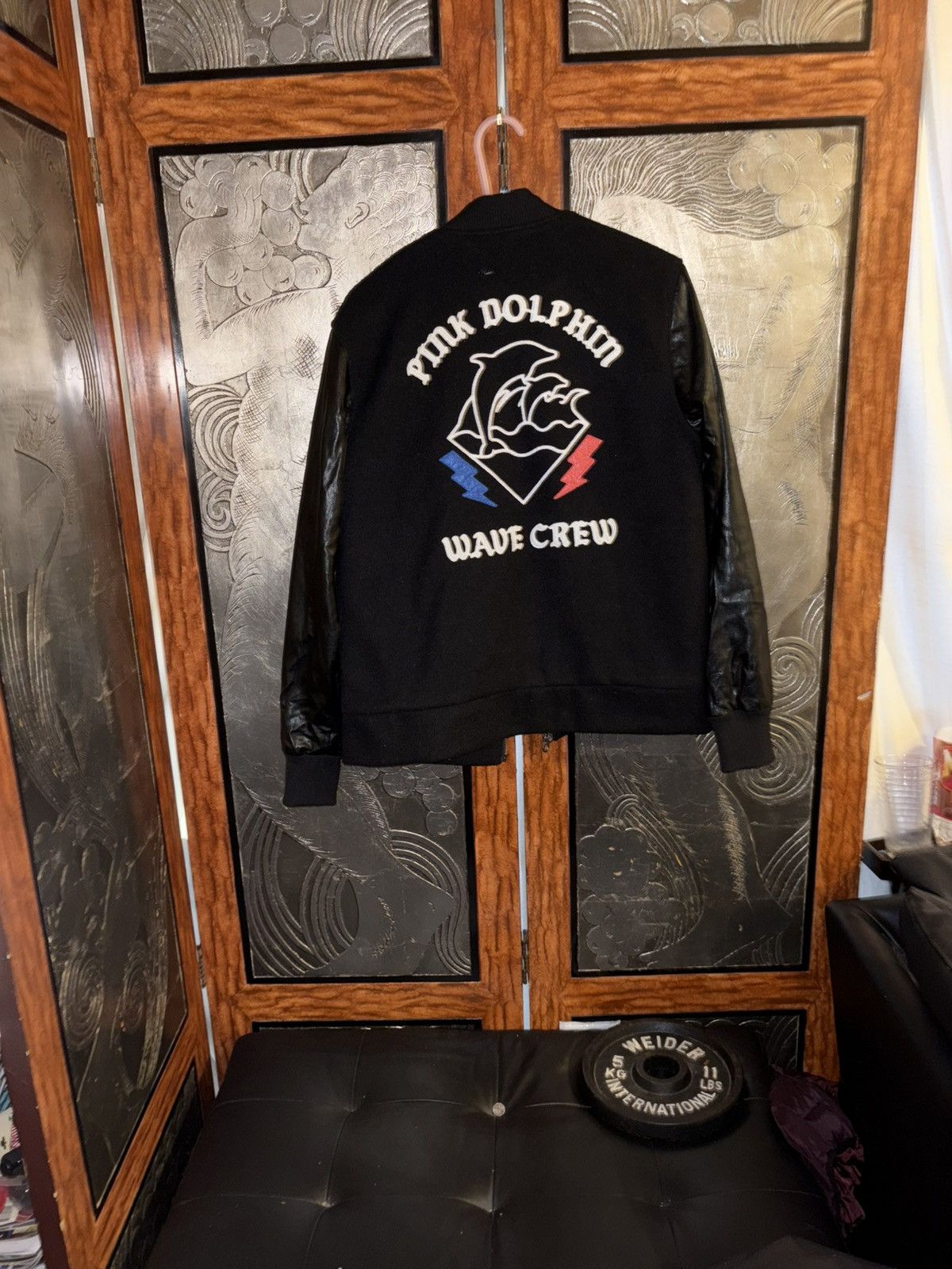 Other Vintage Blue Dolphin Wave Crew Varsity jacket Leather Size US M / EU 48-50 / 2 - 1 Thumbnail