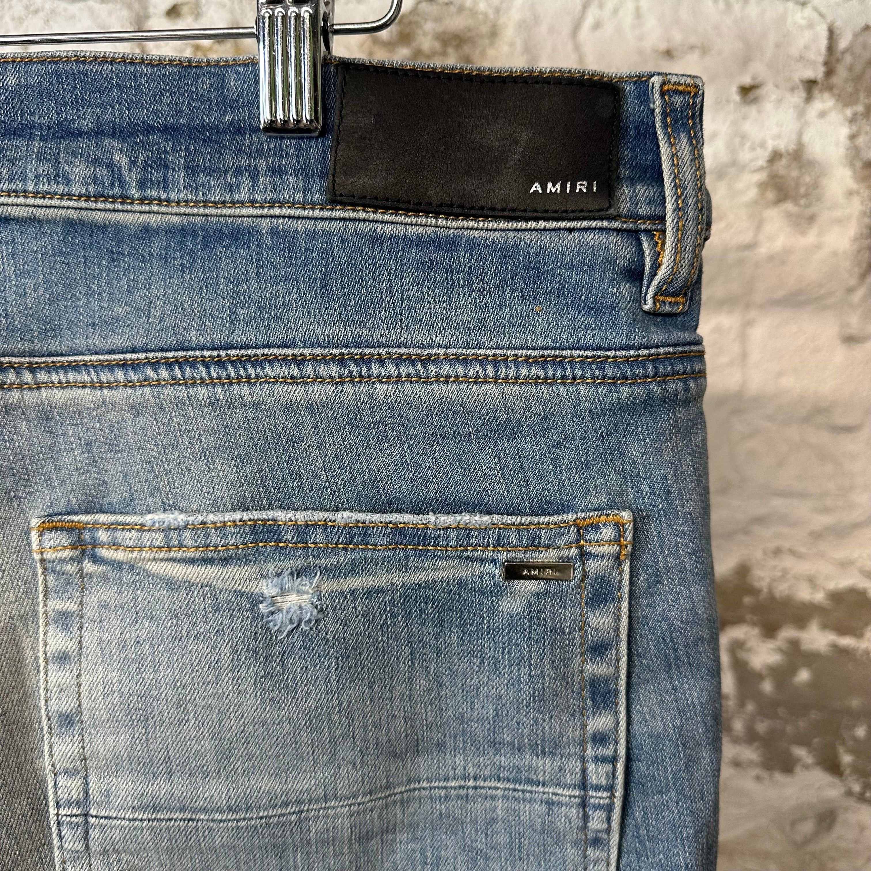 Amiri Amiri Camo Bones Blue Denim Jeans Sz 36 Size US 36 / EU 52 - 4 Thumbnail