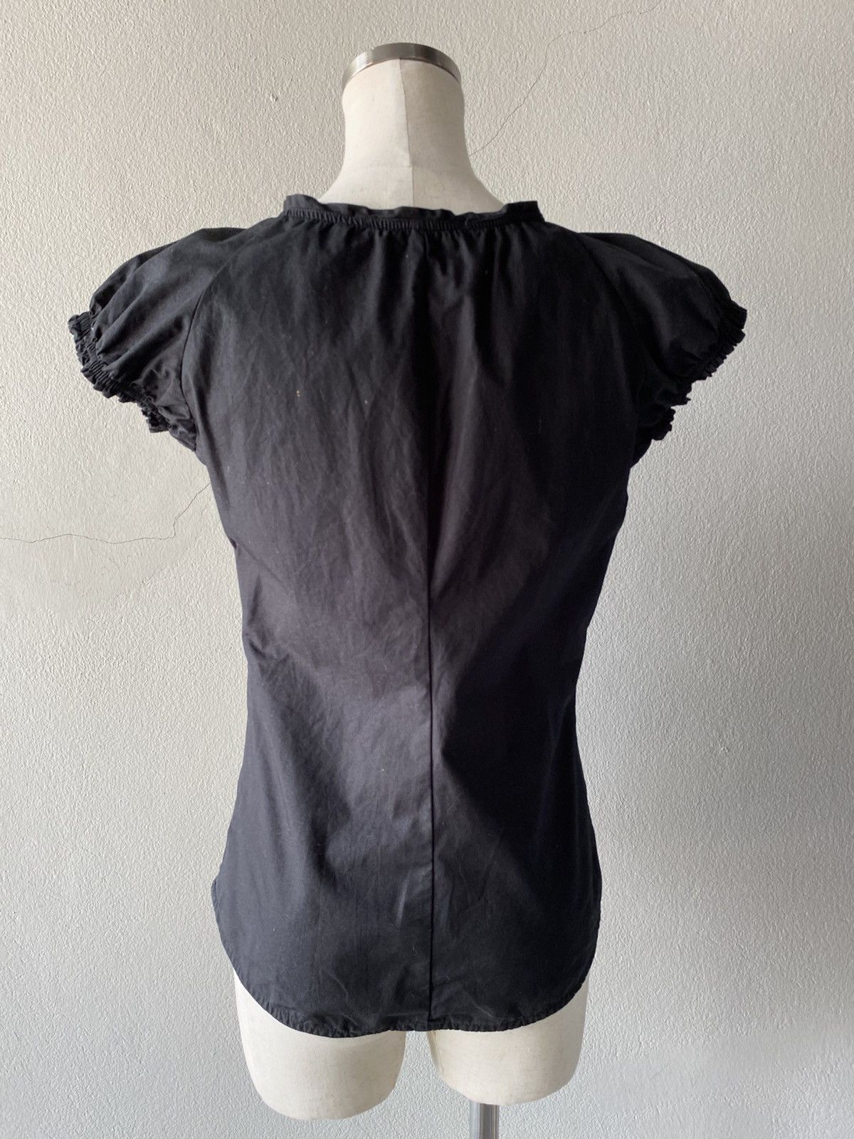 Isabel Marant * Isabel Marant Black Ruffled Puff-Sleeve Blouse. Size S / US 4 / IT 40 - 8 Thumbnail