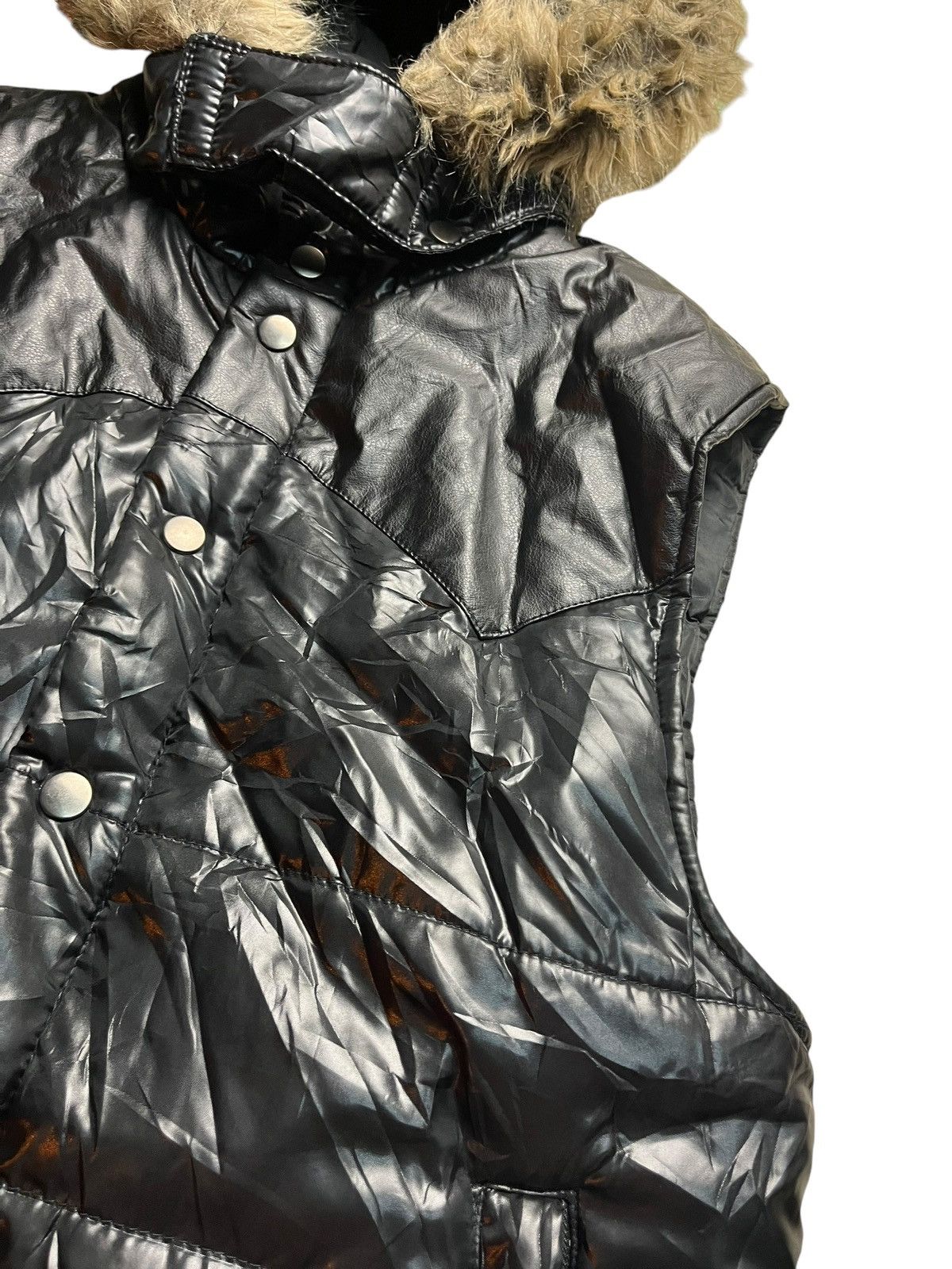 If Six Was Nine × Japanese Brand × Le Grande Bleu (L.G.B.) 🇯🇵 BARCEDOS LGB STYLE FUR RACOON + LEATHER VEST Size US M / EU 48-50 / 2 - 4 Thumbnail