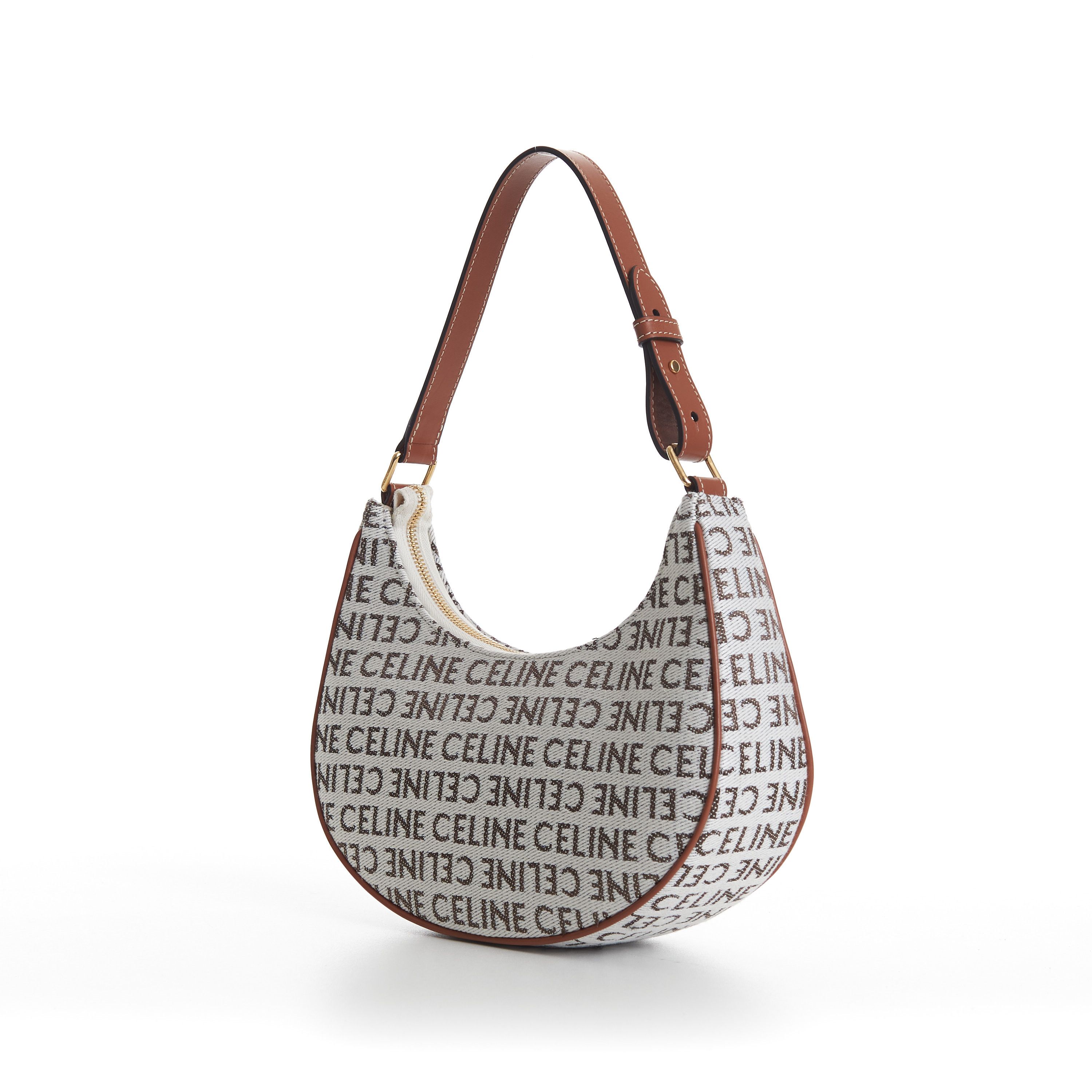 Celine Natural/Tan Brown Ava Bag - Textile, Celine All-Over Size ONE SIZE - 2 Thumbnail