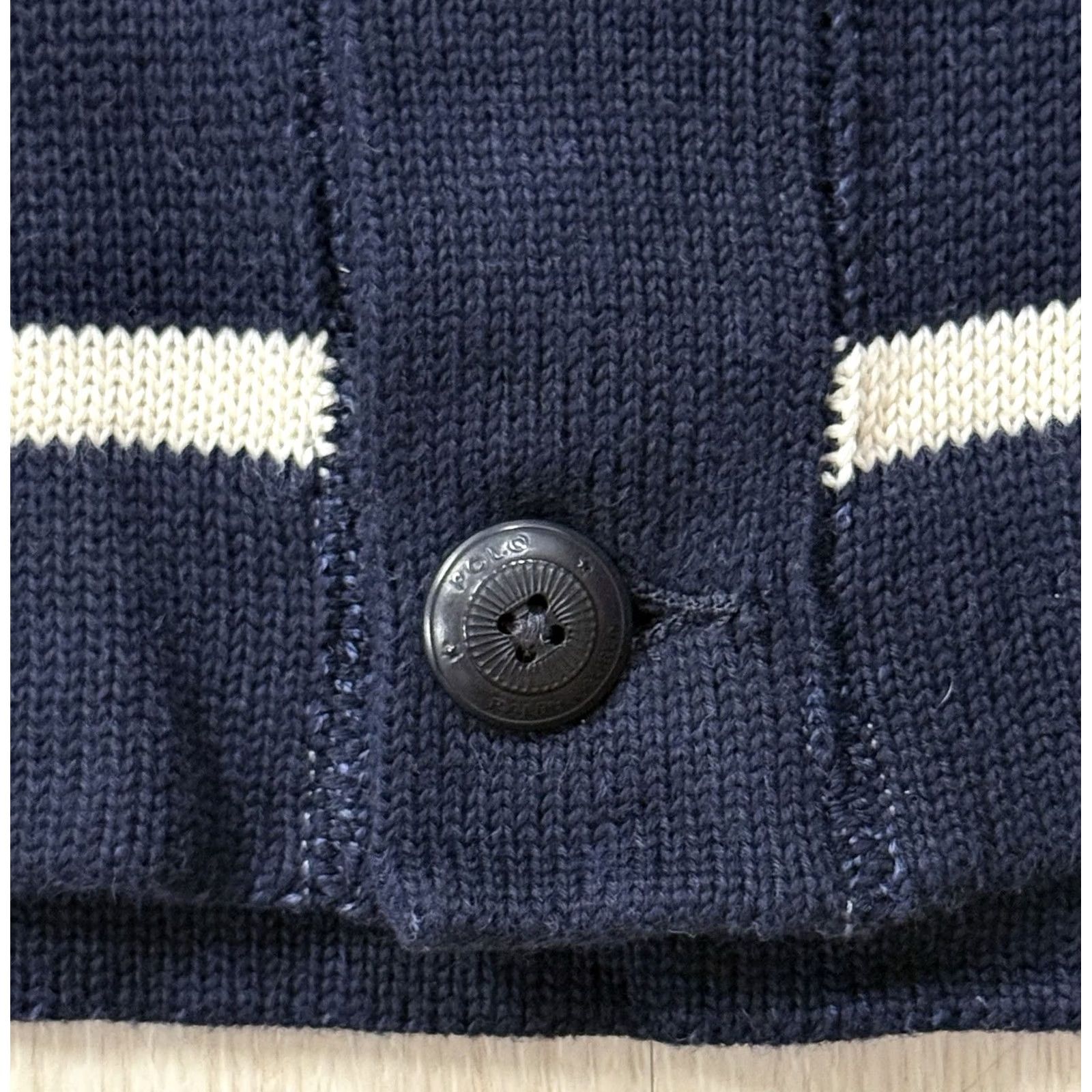 Ralph Lauren NWT Polo Ralph Lauren “Tigers ‘67 Varsity Letterman” Shawl Cardigan XXL Sweater Mens Blue Cotton Knit Embroidered Logo Button Vintage No Size US XXL / EU 58 / 5 - 7 Thumbnail