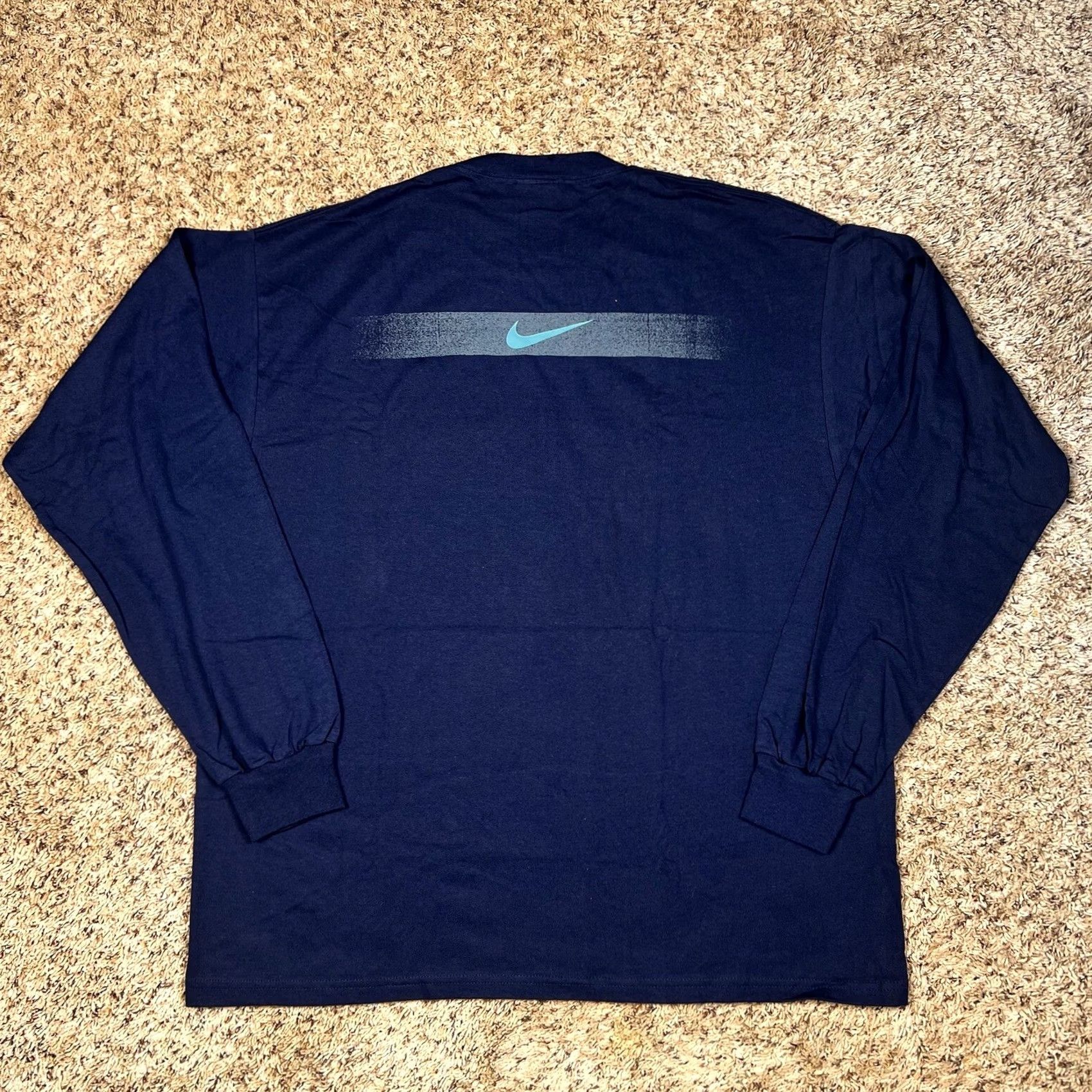 Nike VINTAGE Nike T-Shirt Navy Blue 90s Spellout Double Sided Graphic XL Mens Size US XL / EU 56 / 4 - 3 Thumbnail