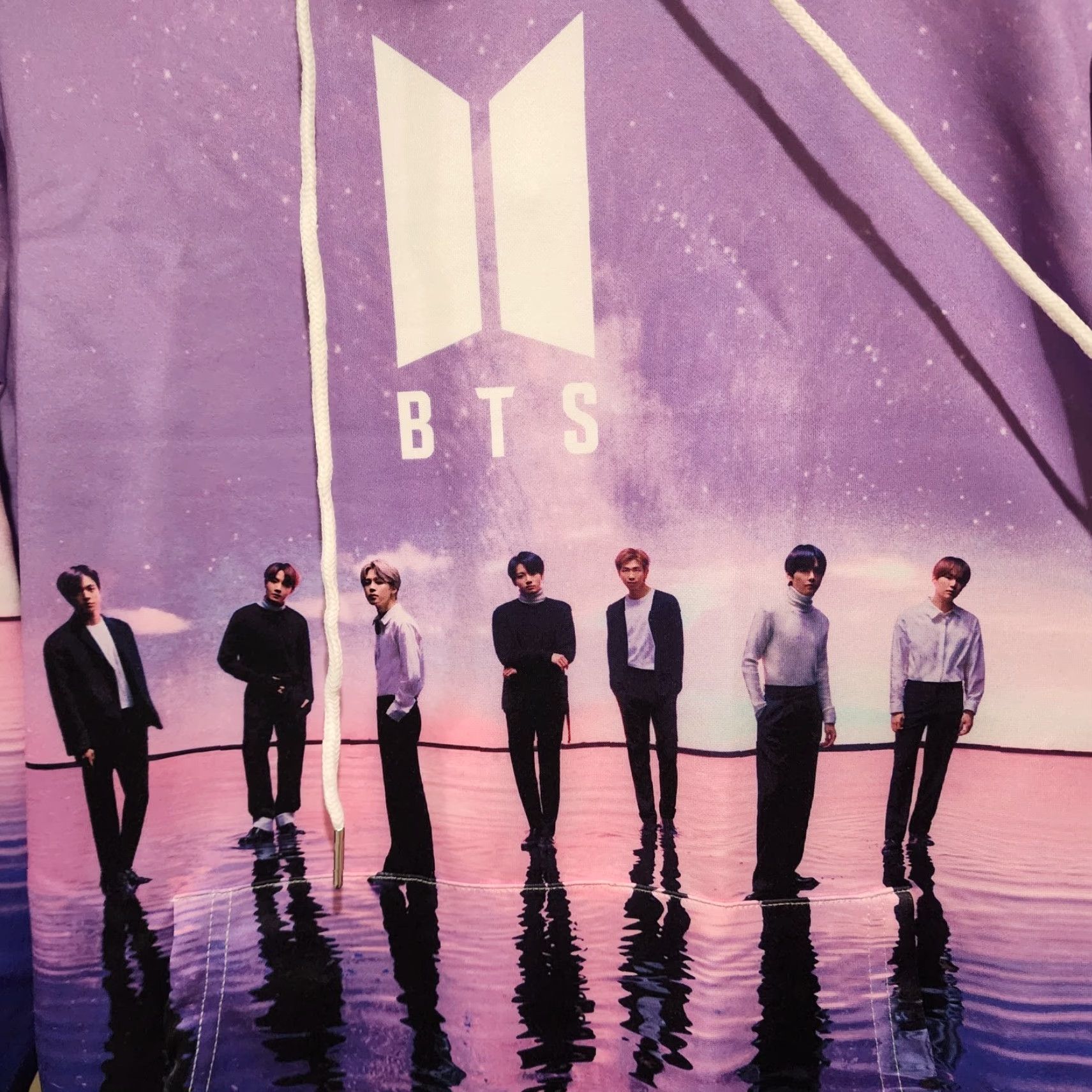 Pinko NWOT BTS Band Purple Pink Long Sleeve Hoodie Sweatshirt Water Polyester Sz S Unisex Adults Regular Hooded Pullover Sweatshirt Winter Fall Spring Size US S / EU 44-46 / 1 - 3 Thumbnail