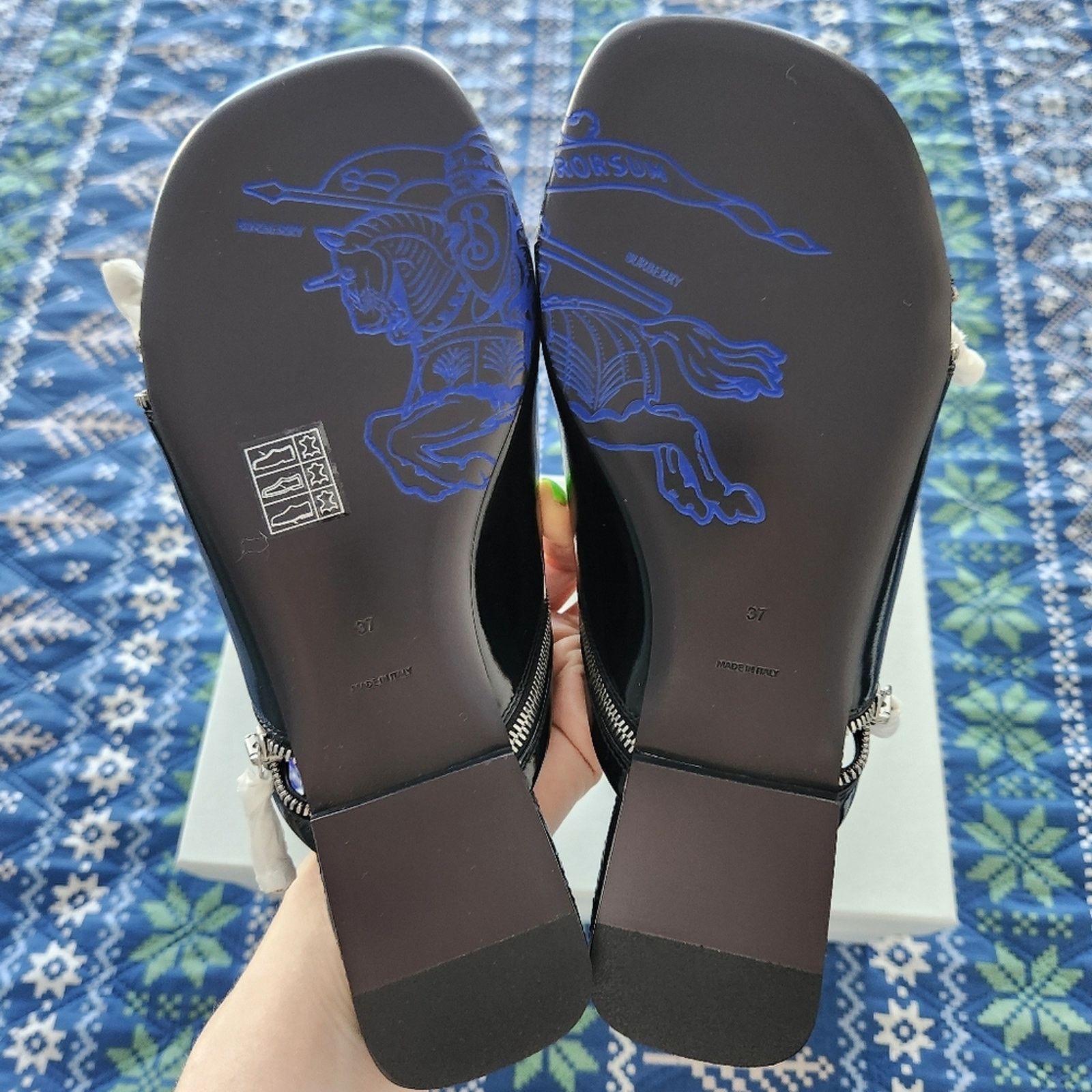 Burberry BURBERRY Leather Zip Sandals Black 37 Designer Quiet Luxury Size US 6 / IT 36 - 5 Thumbnail