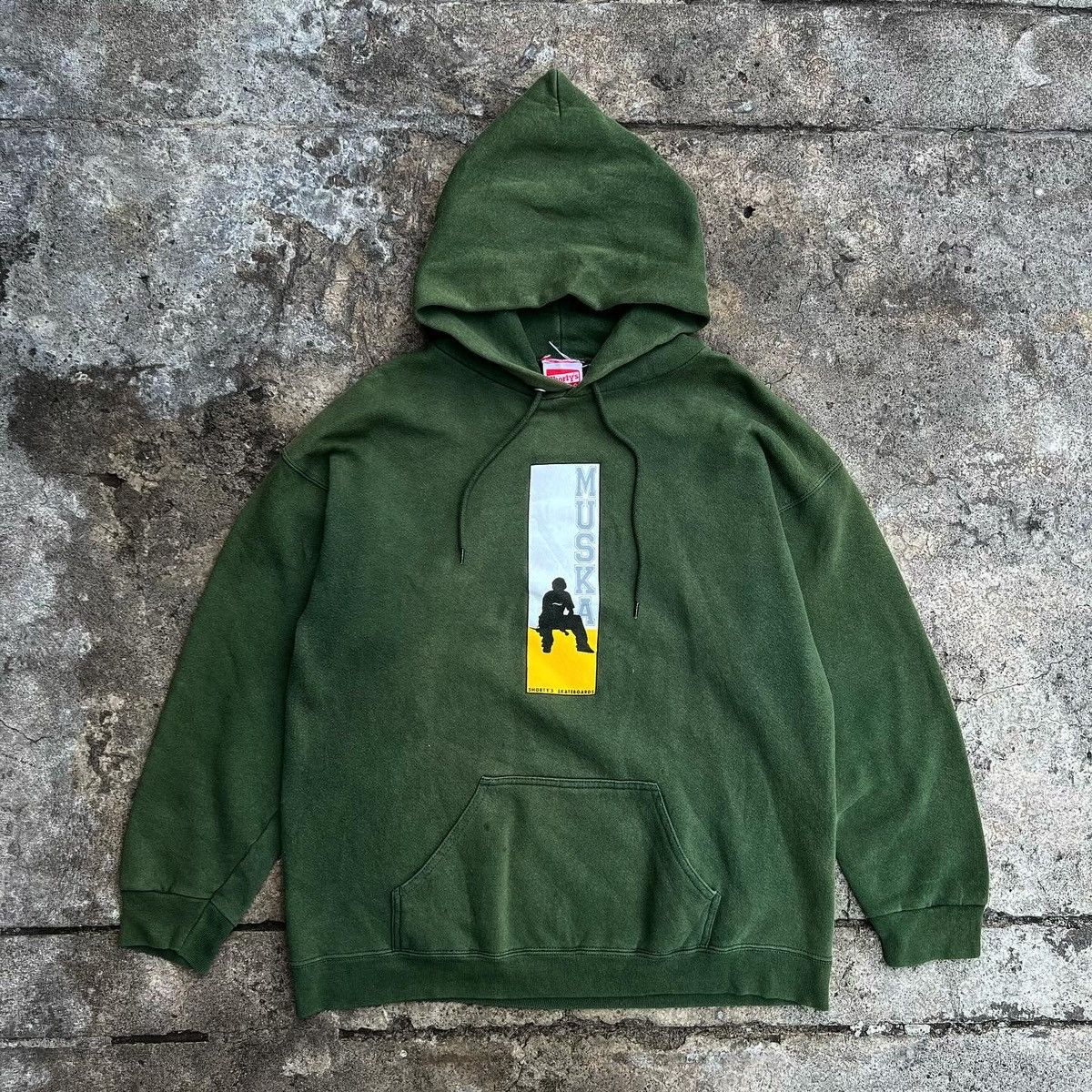 image of Shortys Skateboards 90's Chad Muska Shorty's Hoodie in Green, Men's (Size Medium)