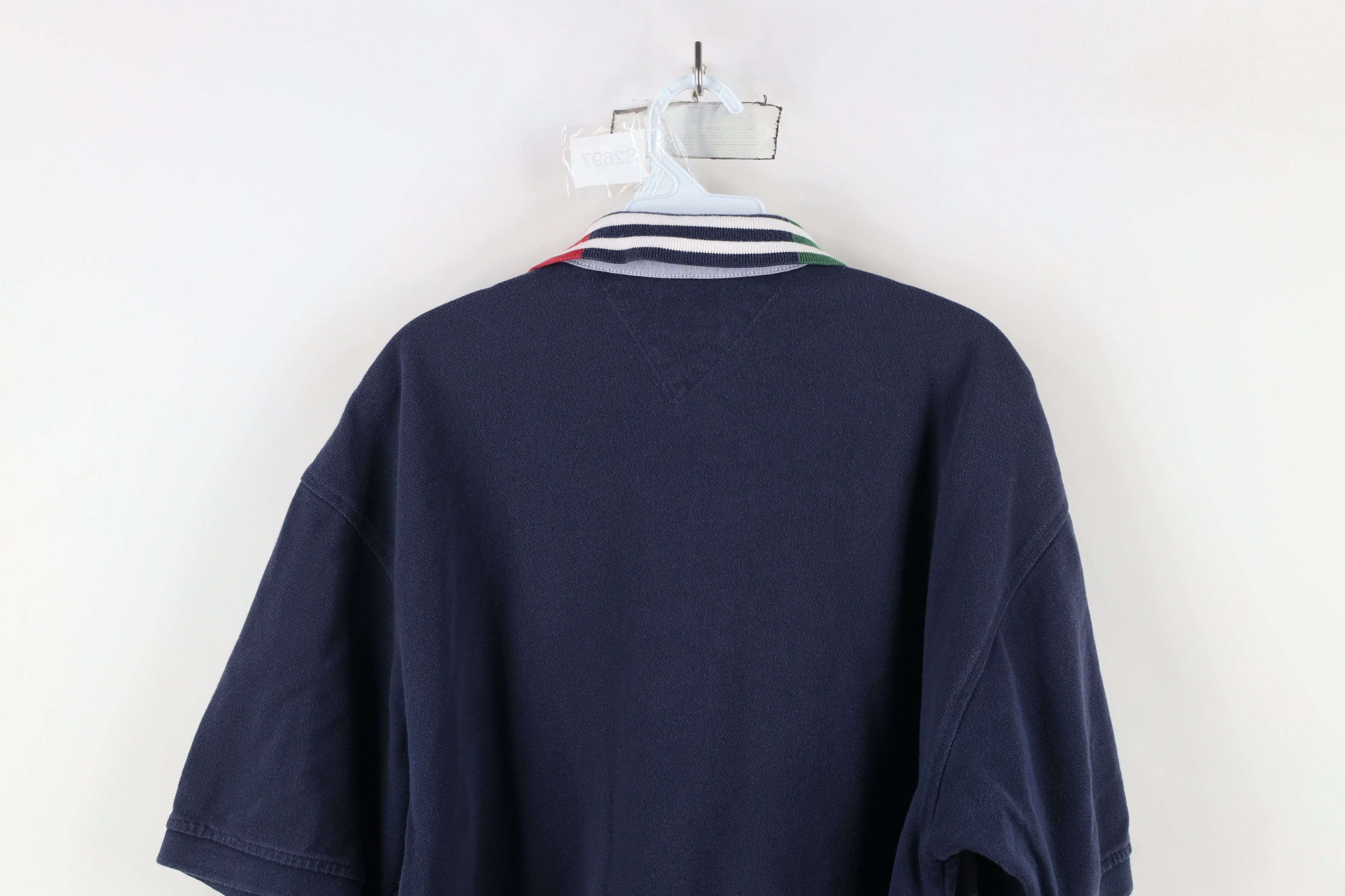 Tommy Hilfiger × Vintage Vintage 90s Tommy Hilfiger Collar Polo Shirt Blue Cotton Size US XL / EU 56 / 4 - 11 Thumbnail