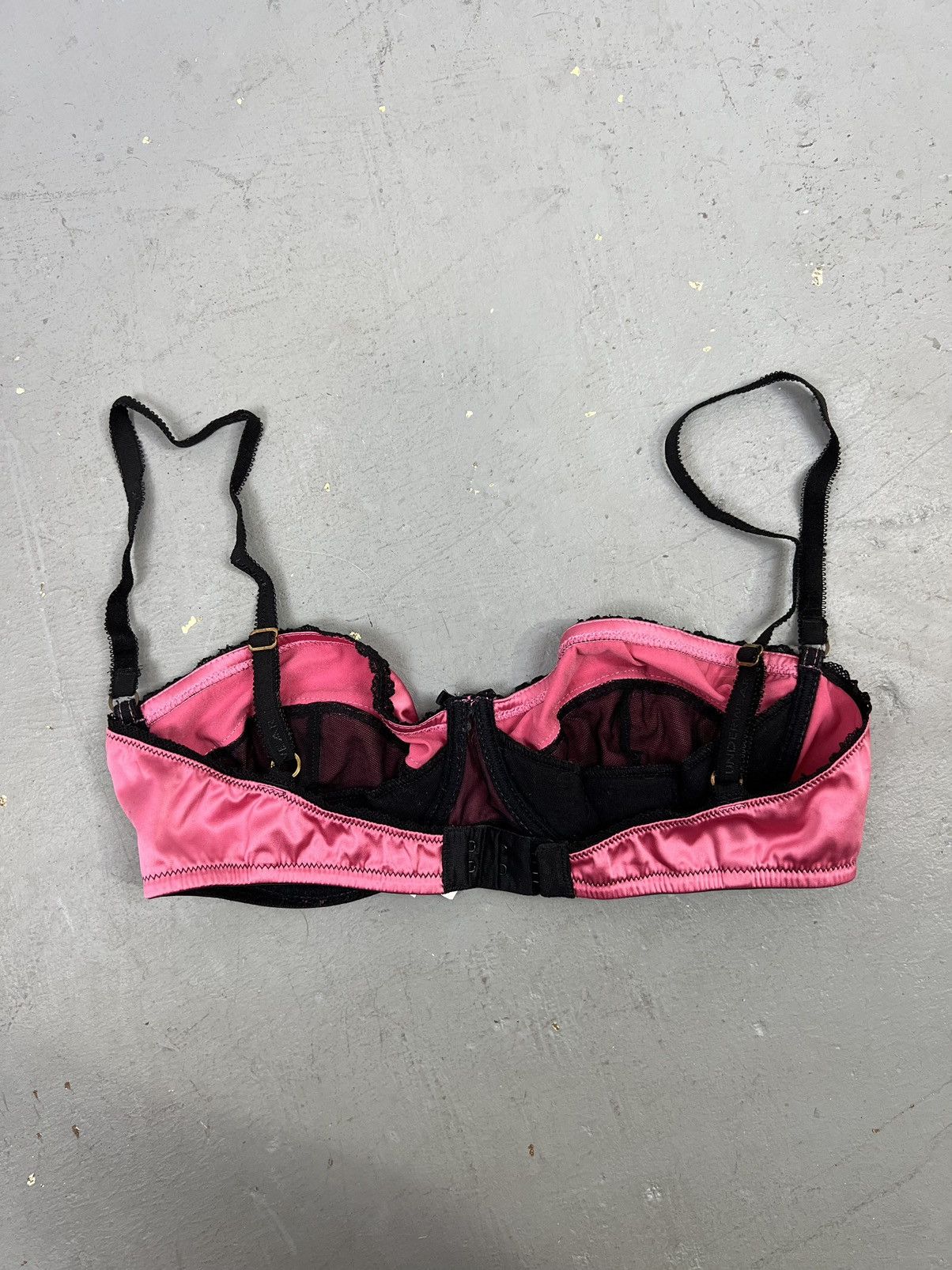 Dolce & Gabbana Vintage Dolce & Gabbana Pink Black Satin Bra Size US 36C Size ONE SIZE - 7 Thumbnail