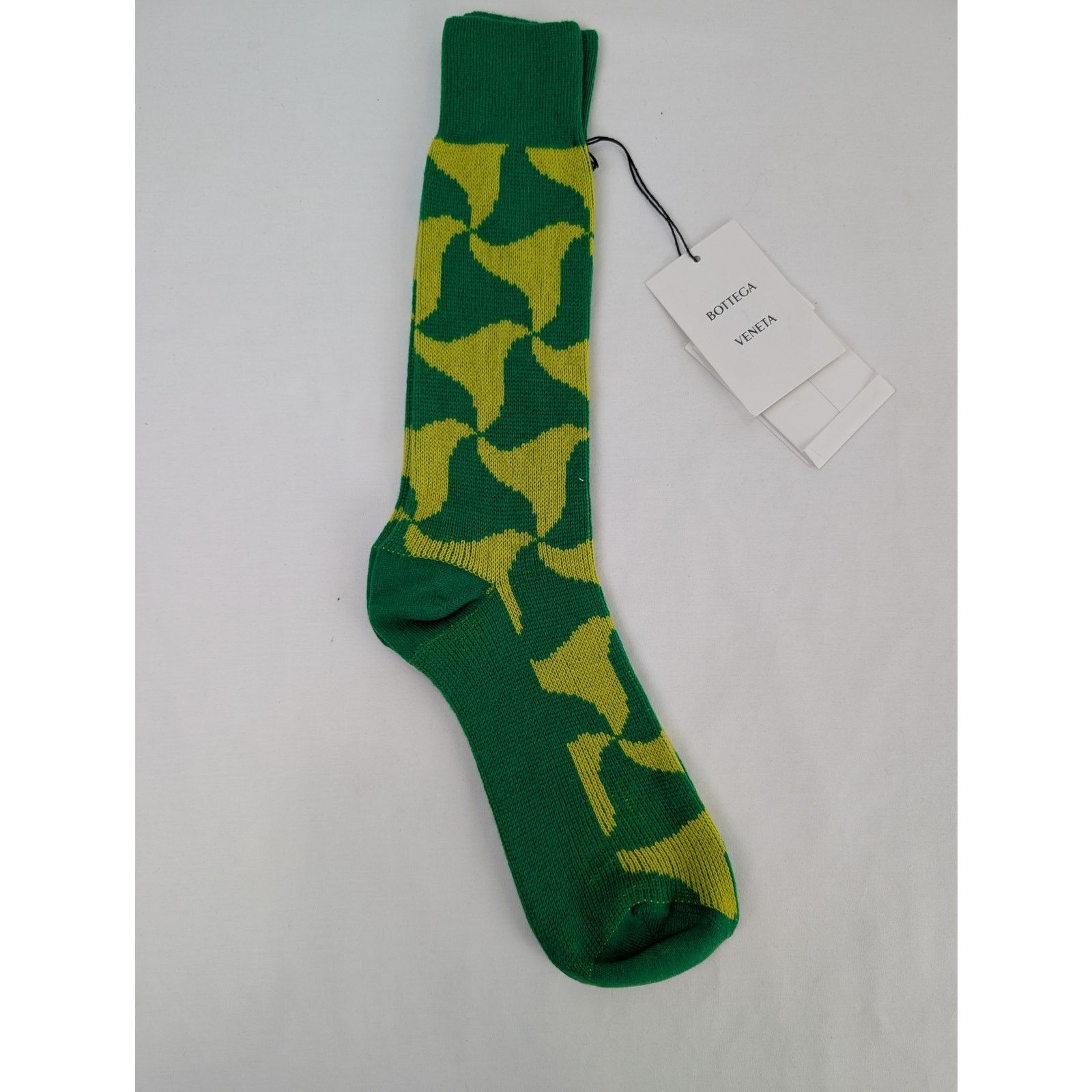 Bottega Veneta o1rshd1 Q:2/Size:M/Socks Cashmere Wavy Triangle Green/Yellow Size ONE SIZE - 1 Thumbnail