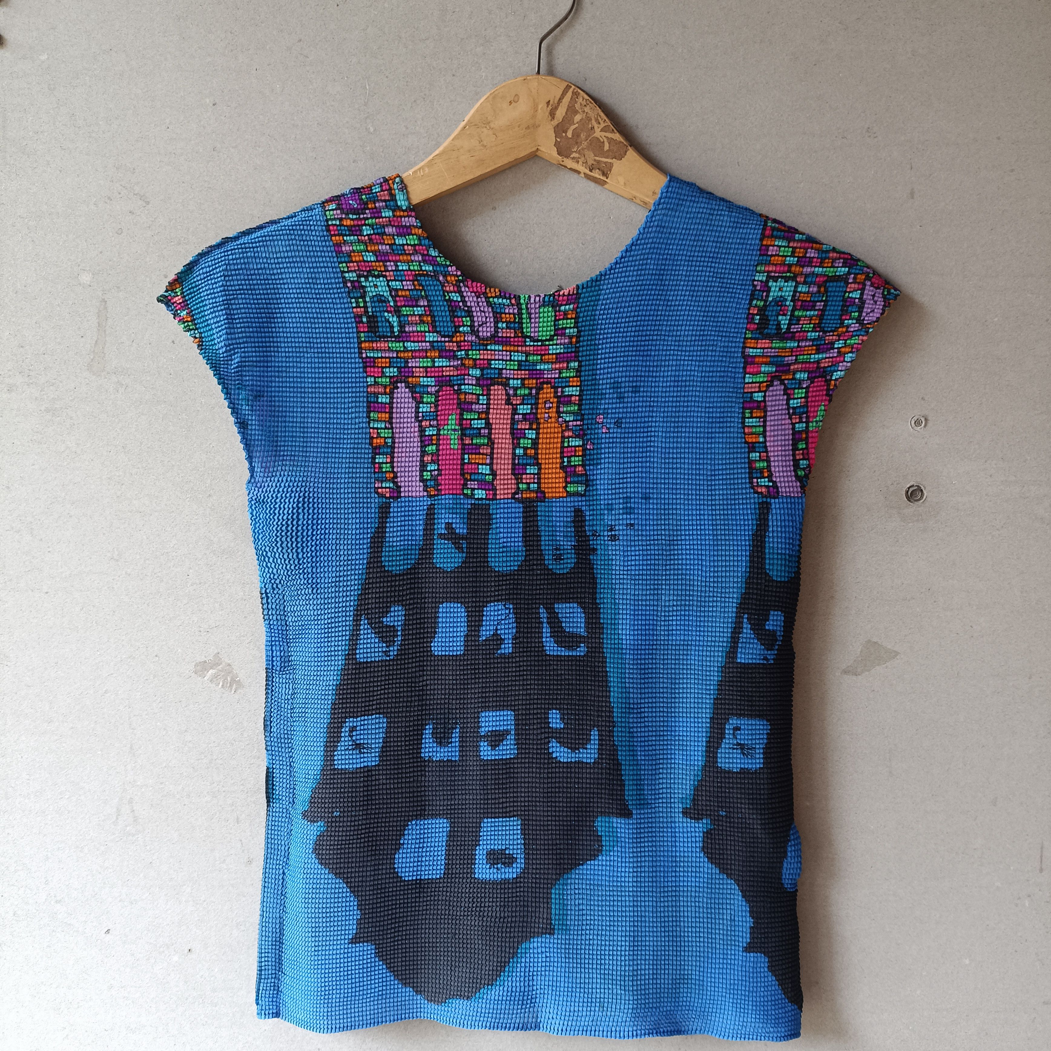 Issey Miyake ME ISSEY MIYAKE Cut and Sew Top Colorful Paint-Style Size XS / US 0-2 / IT 36-38 - 2 Thumbnail