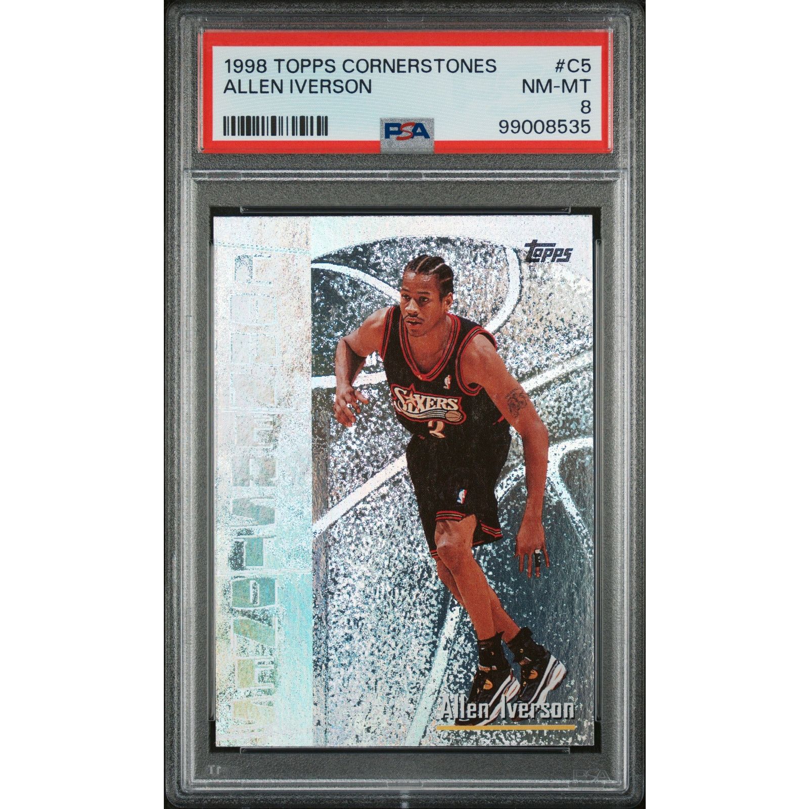 NBA 1998 Topps Cornerstones #C5 Allen Iverson PSA 8 76ers Size ONE SIZE - 1 Thumbnail