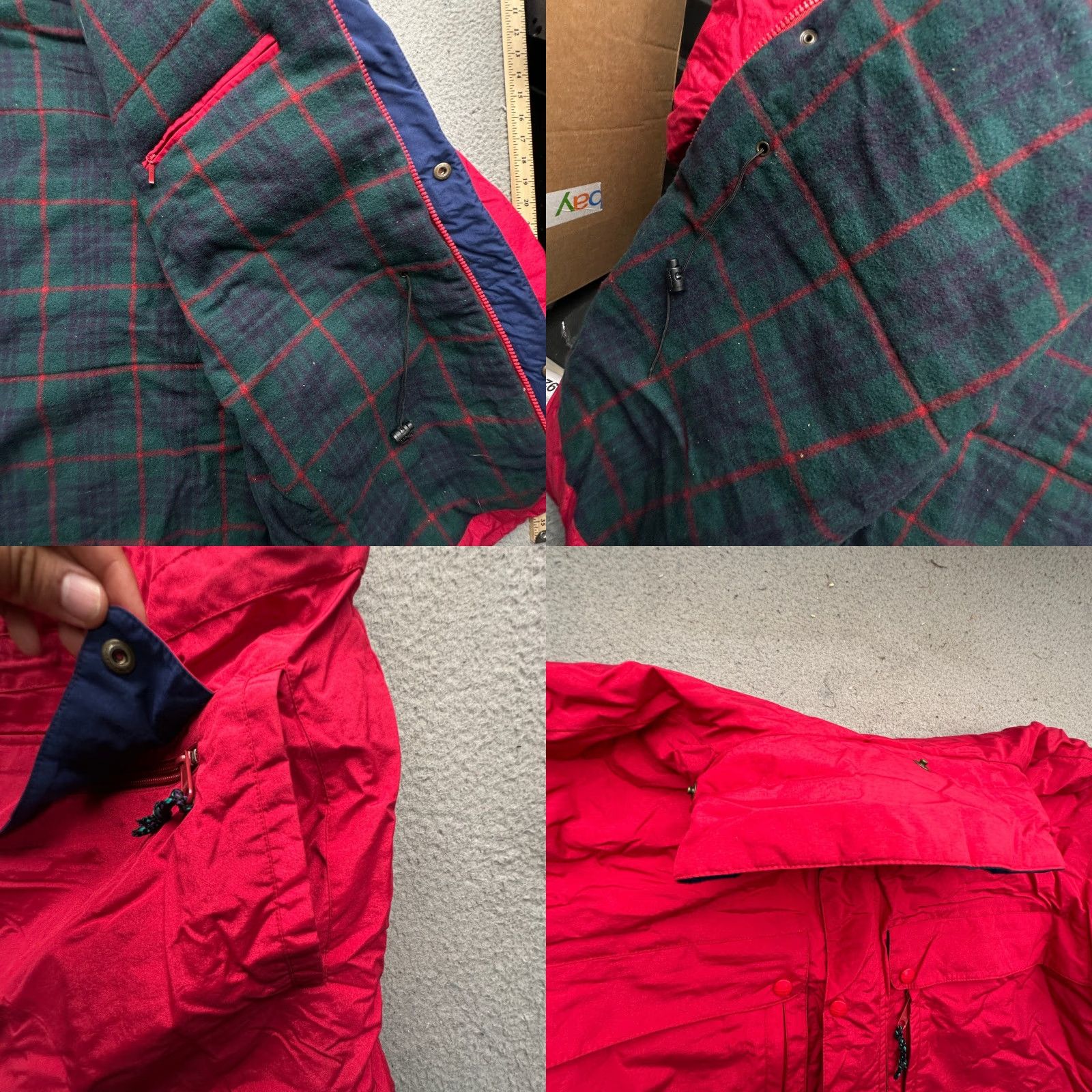 Vintage VINTAGE LL Bean Flannel Plaid Lined Parka Jacket Mens 2XL Red Pockets Red Green Coat, Overcoat, Long, Polyester, Zip, Casual, Travel, 80s 90s Mens Size US XXL / EU 58 / 5 - 8 Thumbnail