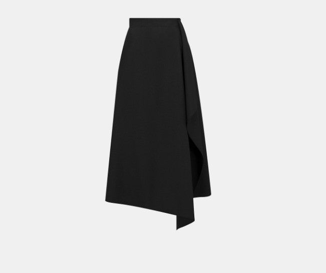 Dior o1w1db11124 Mid-Length Draped Skirt in Black Size 27" / US 4 / IT 40 - 1 Thumbnail