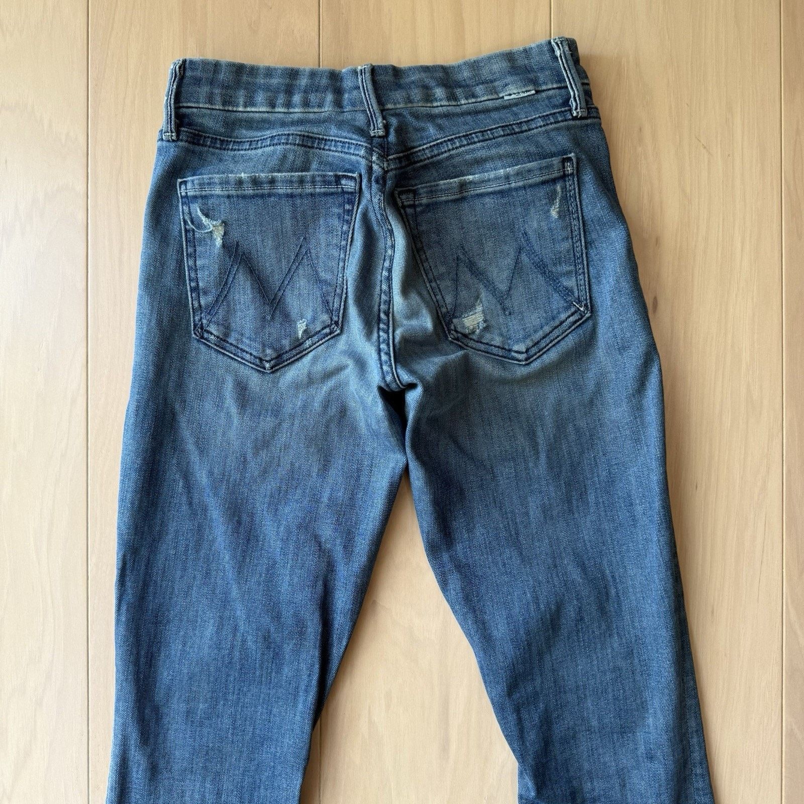 MOTHER Mother Looker Crop Jeans W 26 Blue Medium Wash Glam Boho Size 26" / US 2 / IT 38 - 7 Thumbnail