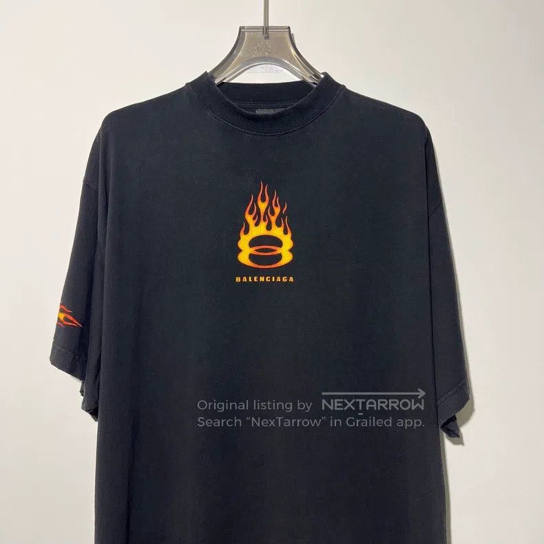 Balenciaga Balenciaga Double Ring Flame Short Sleeve Size US L / EU 52-54 / 3 - 3 Thumbnail