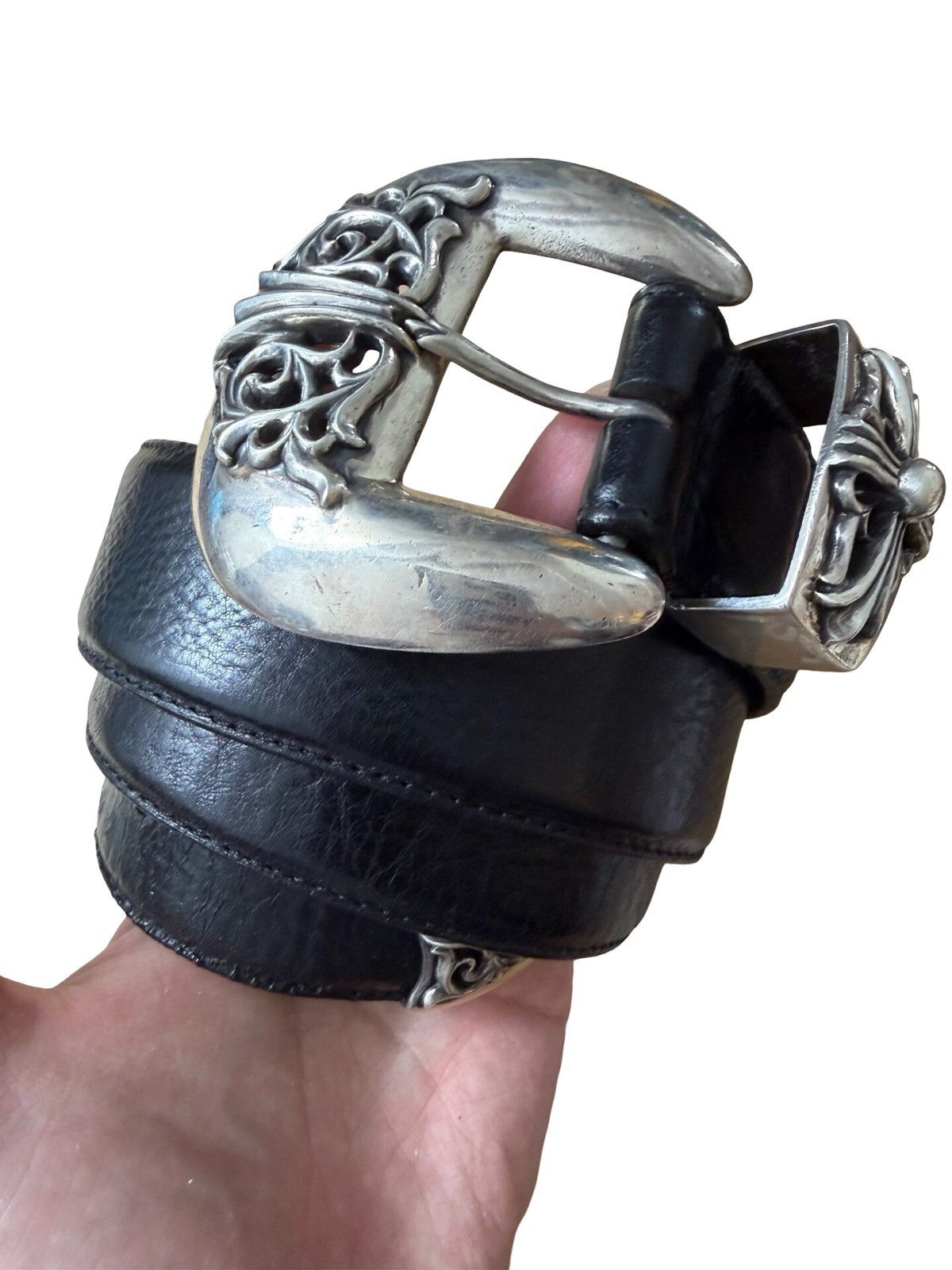 Chrome Hearts Floral cross three piece silver belt Size 36 - 2 Thumbnail