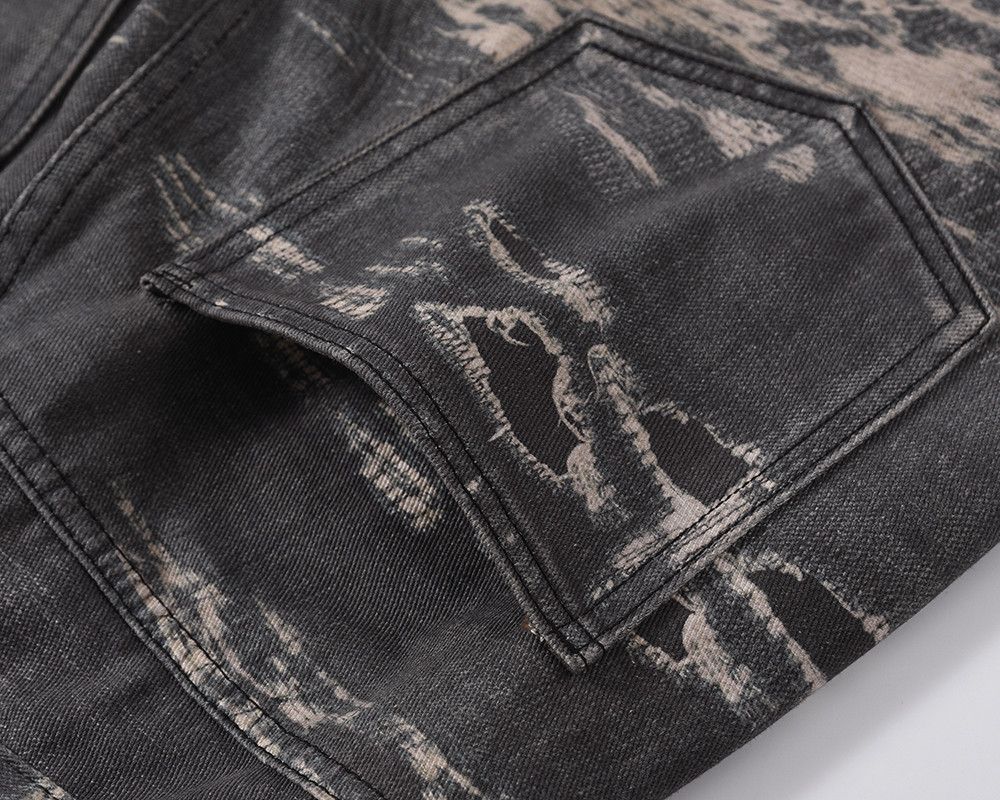 Jean × Vintage Distressed Patchwork Straight Baggy Jeans Size US 33 - 8 Thumbnail