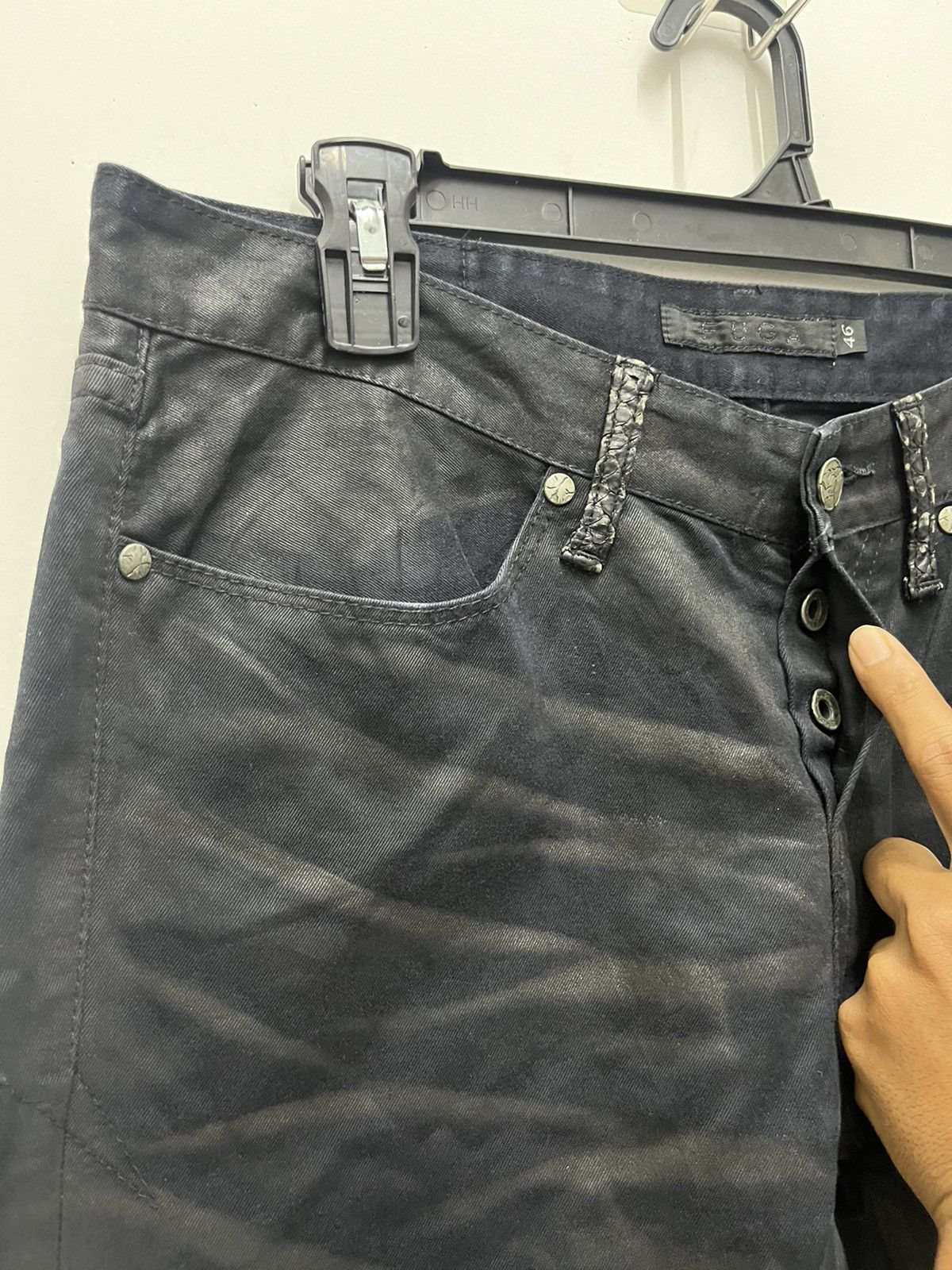 Japanese Brand Fuga Japan Black Rusty Zipper Leg Flared Denim Pants W32 Size US 32 / EU 48 - 5 Thumbnail