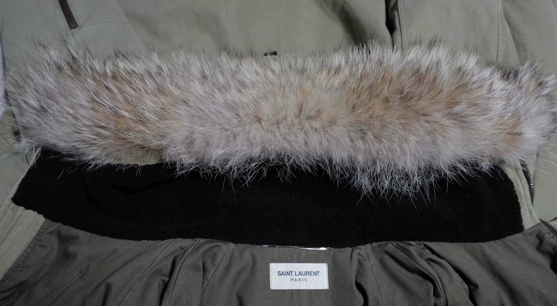 Saint Laurent Paris SLP 14AW Olive N3B Coyote Fur Collar Parka 50 Size US M / EU 48-50 / 2 - 4 Thumbnail