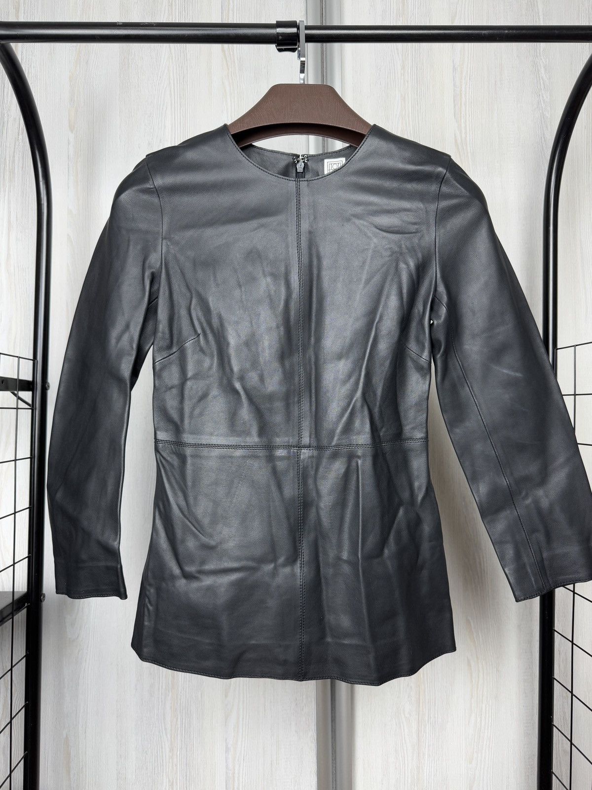 Toteme Toteme Paneled Leather Long-Sleeved Top Size XXS / US 00 / IT 34 - 2 Thumbnail