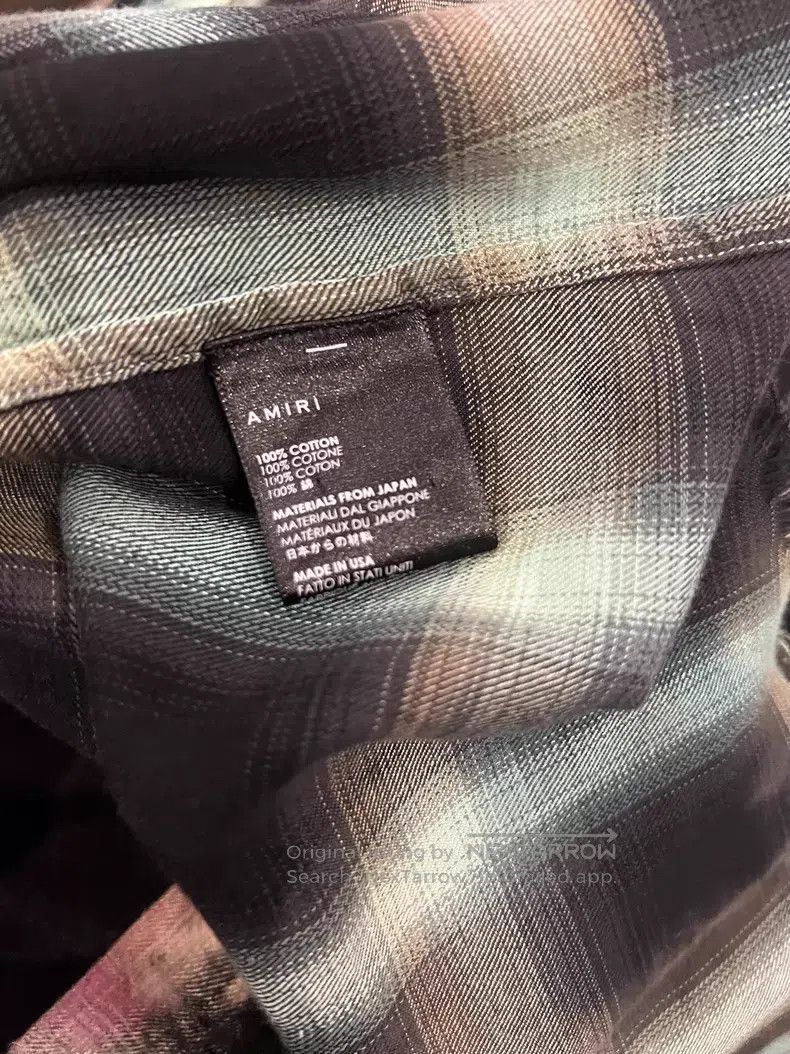 Amiri Amiri Green Washed Plaid Flannel Shirt Size US S / EU 44-46 / 1 - 4 Thumbnail