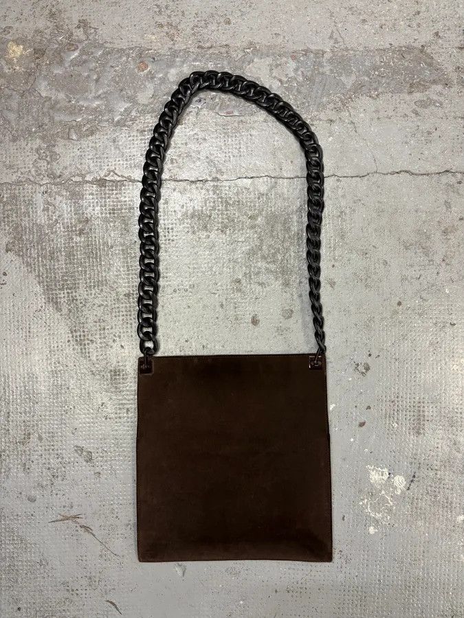 Gucci 2000s Gucci Chain Brown Suede Leather Bag Size ONE SIZE - 1 Thumbnail