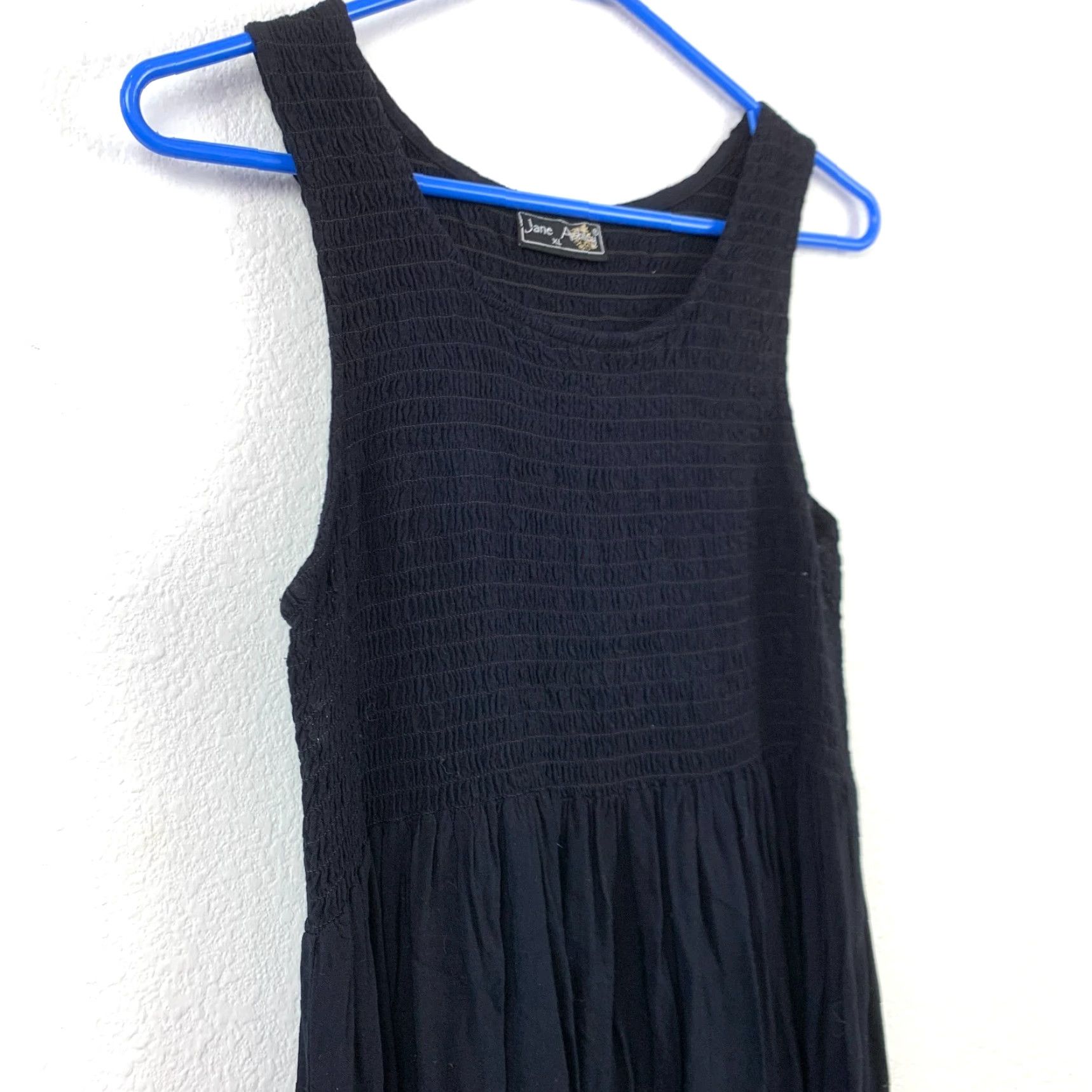 Vintage VINTAGE Jane Ashley Black Floral Hem Ruched Tank Top Dress Shirt XL Womens Size XL / US 12-14 / IT 48-50 - 2 Thumbnail