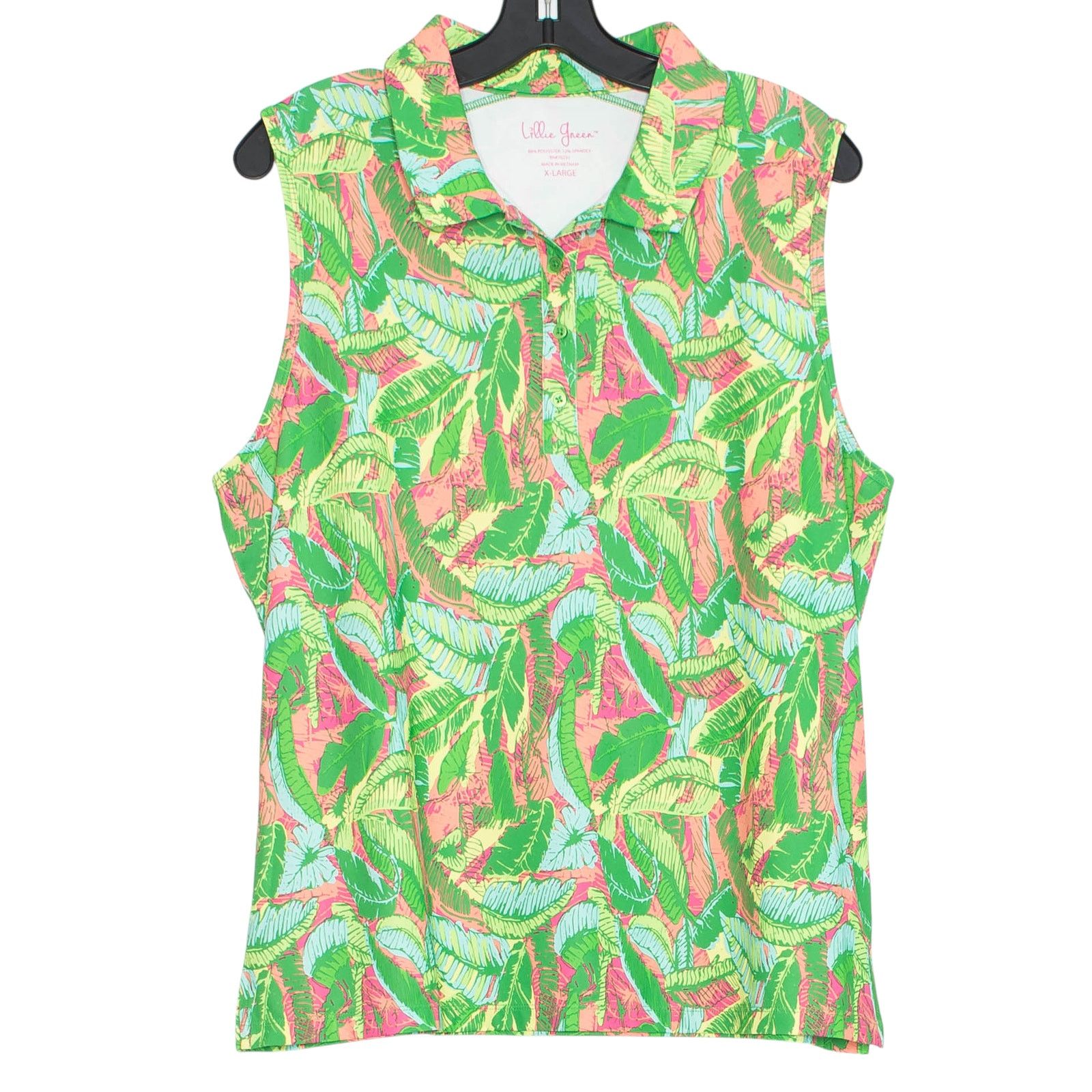 Other Lillie Green Golf Polo Top Tropical Resort Coastal Preppy XL Size XL / US 12-14 / IT 48-50 - 1 Thumbnail