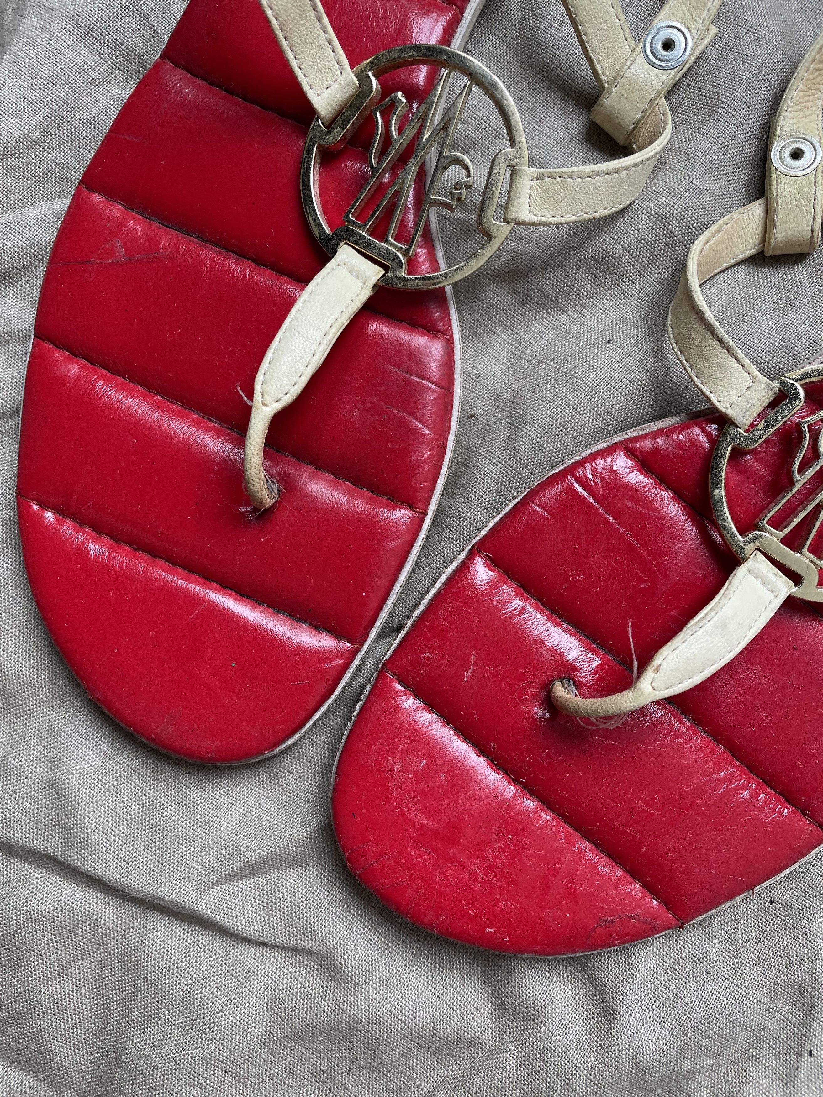 Moncler Moncler Big Logo Leather Sandals 7067AC Size US 10 / IT 40 - 4 Thumbnail