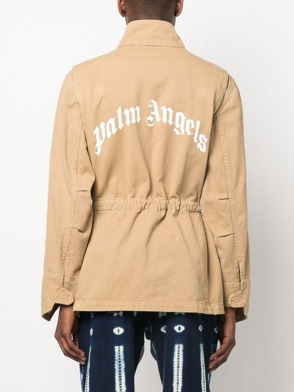 Palm Angels o1y0325 Logo Jacket in Beige Size US M / EU 48-50 / 2 - 4 Thumbnail
