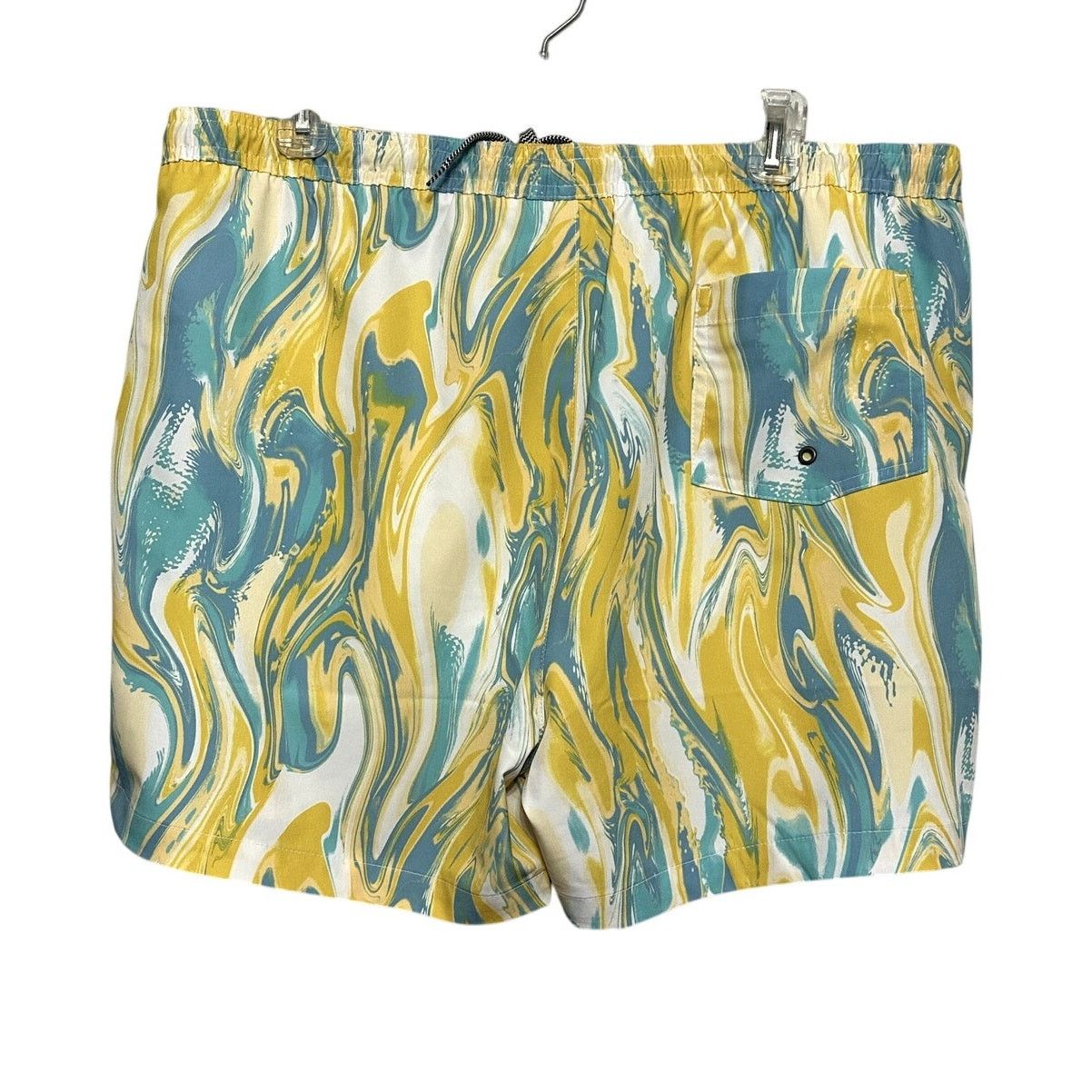 Other Open Edit Men's Yellow/Blue Swirl Volley Swim Trunks XL NWT Size US 36 / EU 52 - 5 Thumbnail