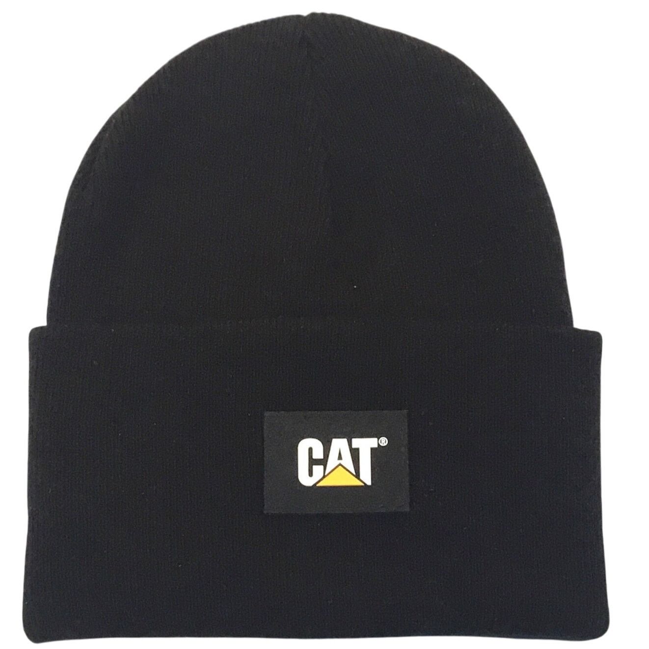 Caterpillar Caterpillar Black Cap Hat CAT Knit Beanie Cuff Logo Tab NWOT Size ONE SIZE - 1 Thumbnail