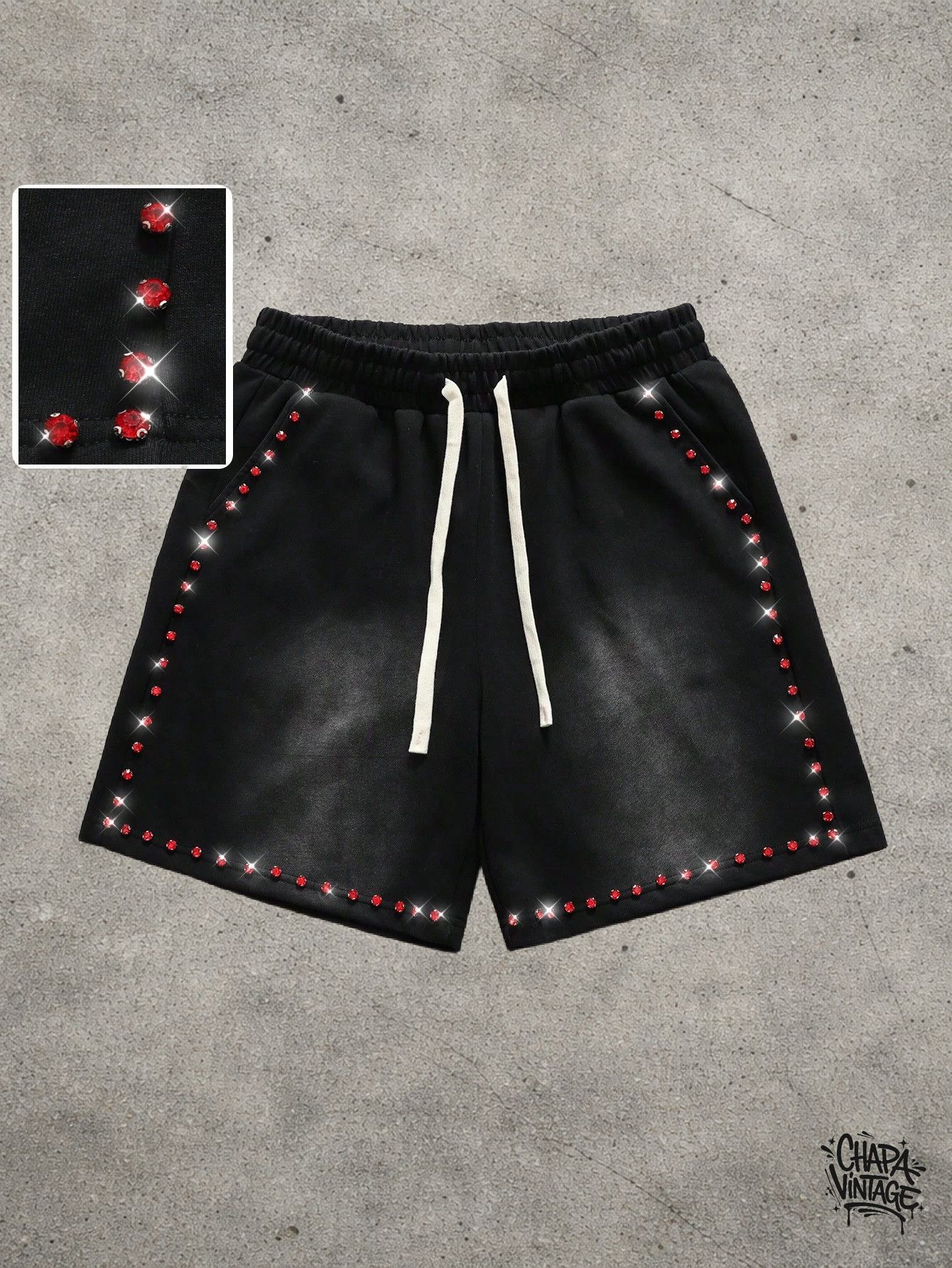 Washed Opium Shorts in Black, Men's (Size 32)