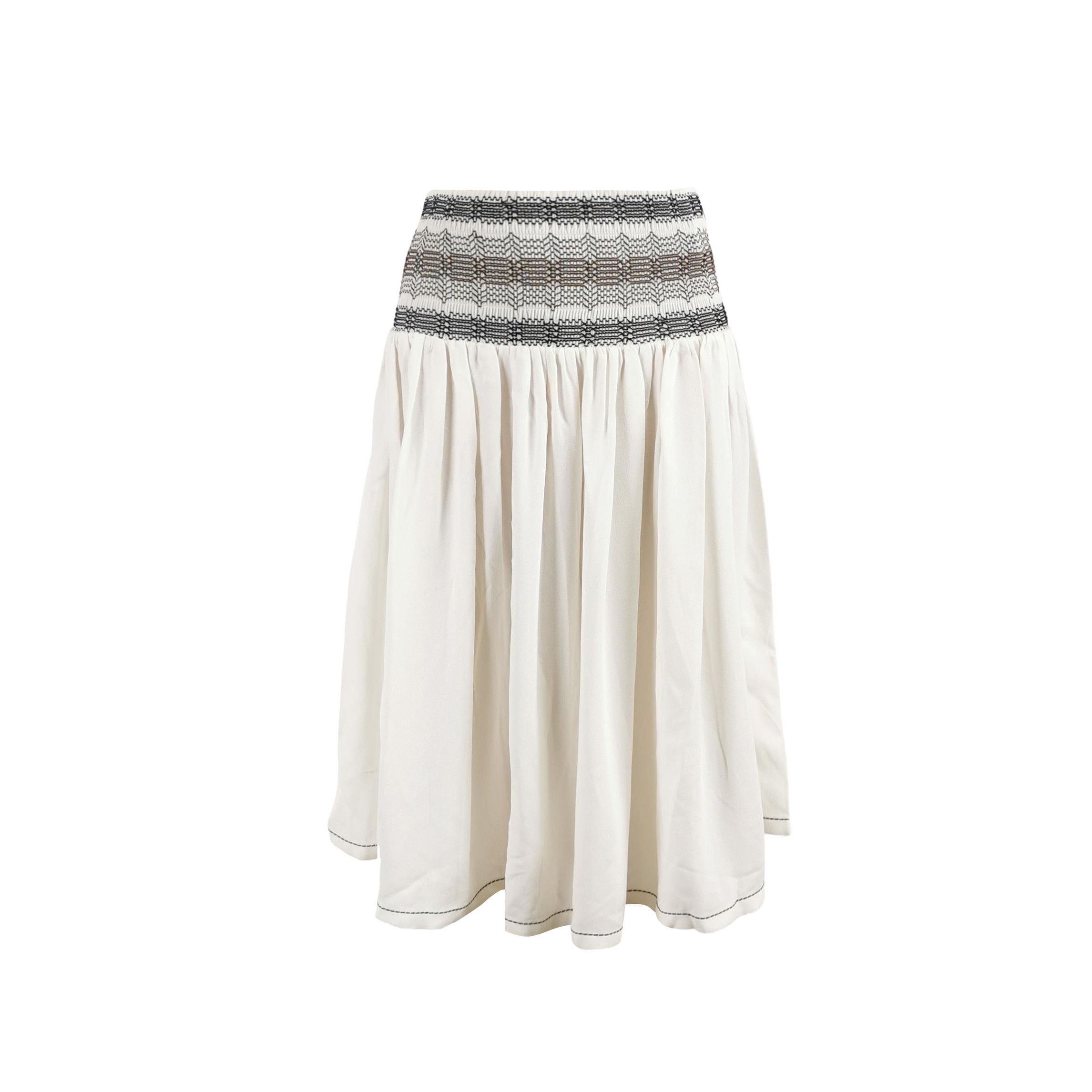 Prada Prada Color-Blocked Printed Pleated Skirt Size 40 0089 Size 40" / US 18 - 1 Thumbnail