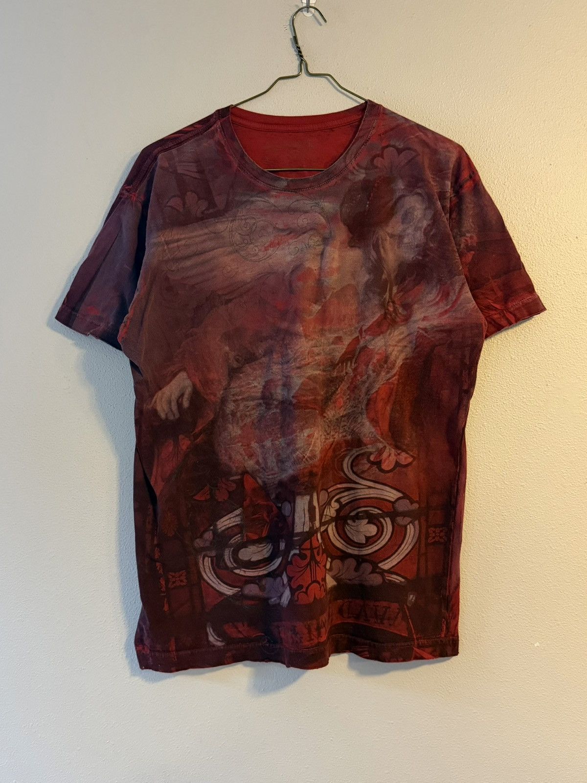 Affliction Y2K affliction royalty red fallen angel AOP grunge t shirt Size US L / EU 52-54 / 3 - 1 Thumbnail