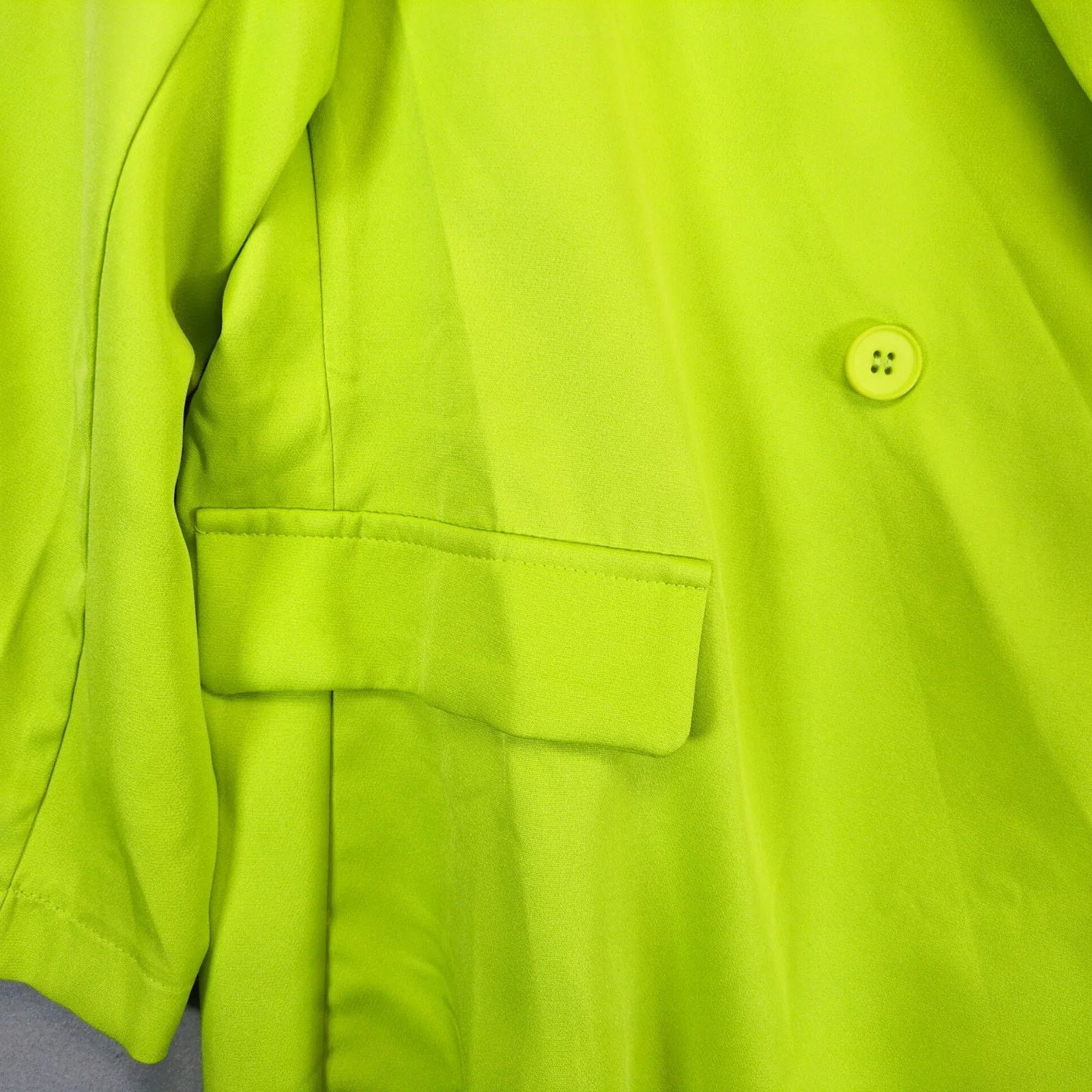 Shein Shein Curve Neon Lime Longline Blazer Jacket Women's 3XL Size 3XL / US 20-22 - 10 Thumbnail