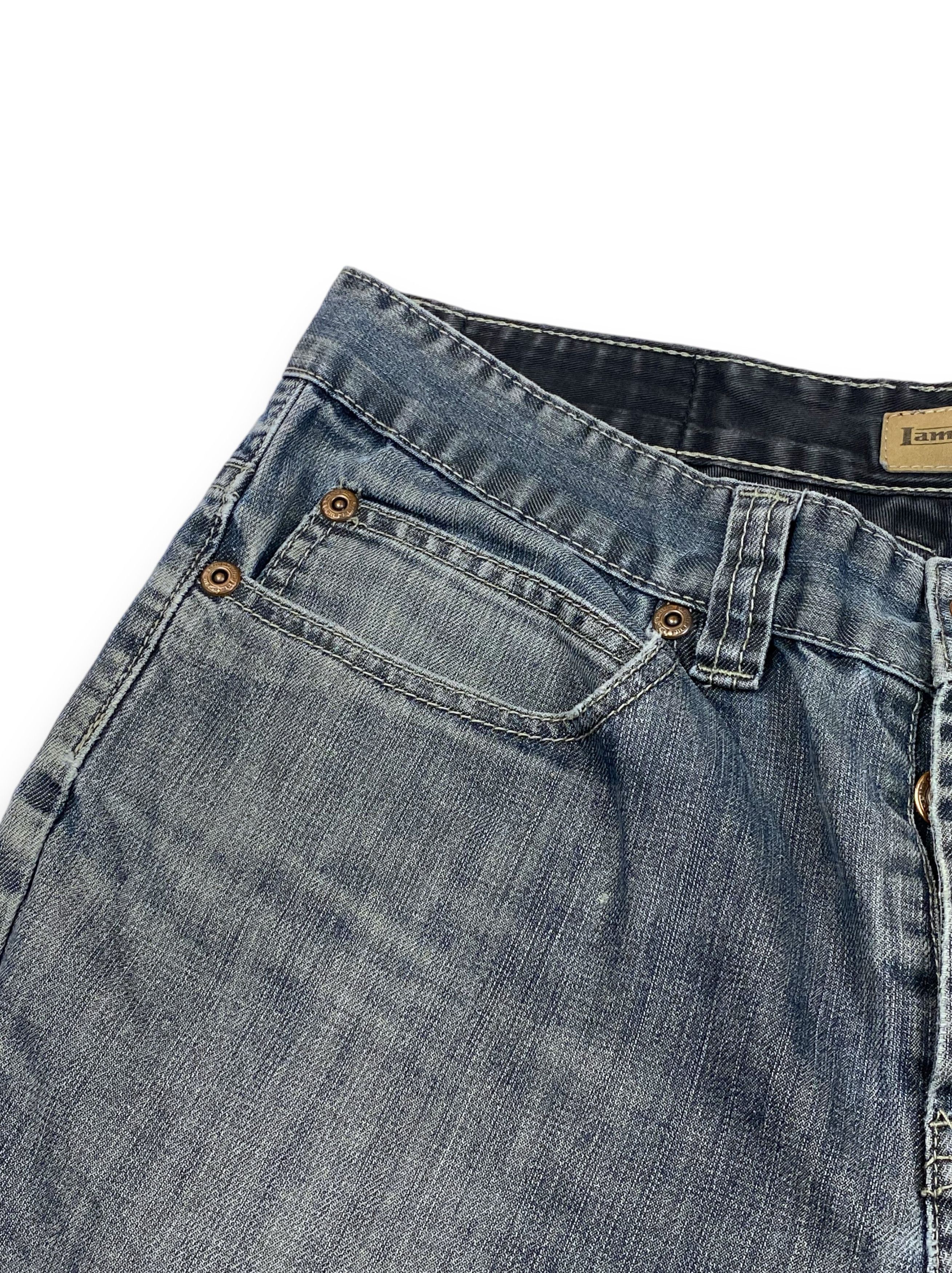 Lambretta Vintage LAMBRETTA Grey Washed Bootcut Distressed Jeans M753 Size US 34 / EU 50 - 9 Thumbnail
