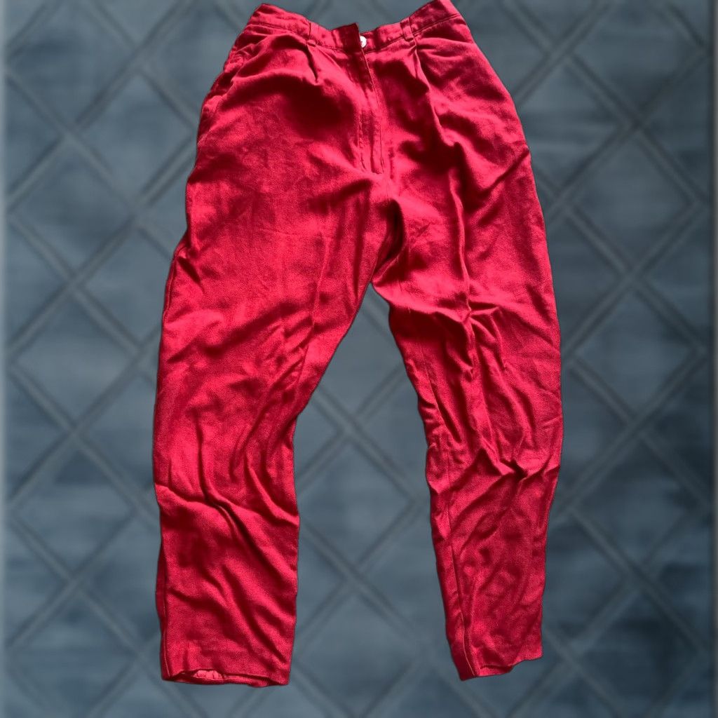 Talbots Talbots Pants Women 6P Red Linen Blend Dress Pants Stretch 27in Inseam Petites Casual Modern Womens Size 28" / US 6 / IT 42 - 1 Thumbnail
