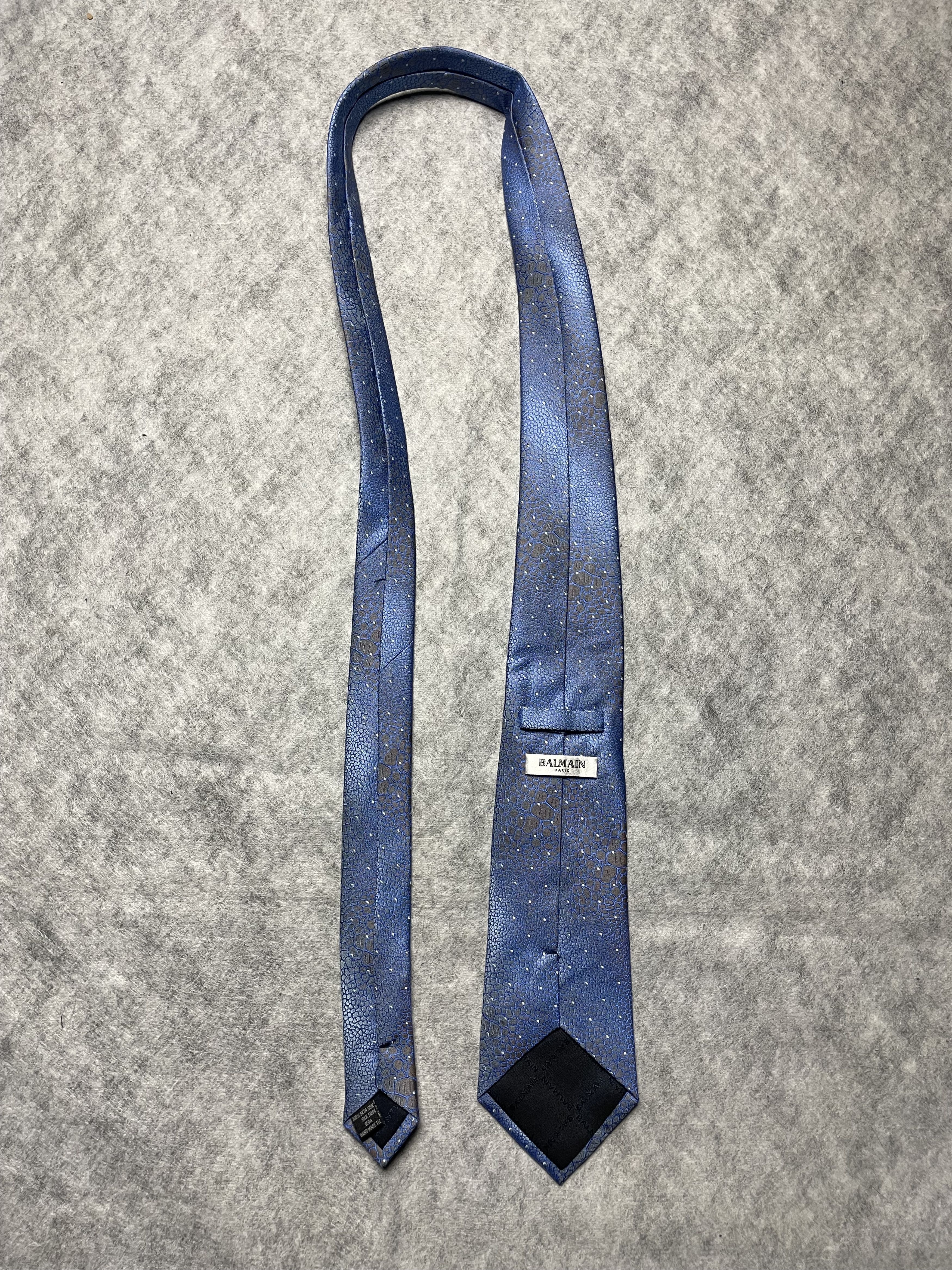 Balmain BALMAIN Paris Snakeskin Print Blue Silk Mens Tie Size ONE SIZE - 7 Thumbnail