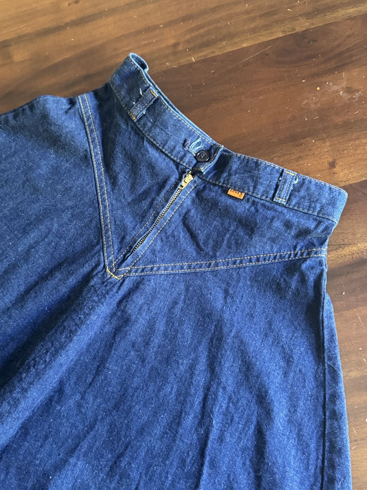 Levi's Vintage Clothing Levi’s Orange Tab Flared Denim Skirt Size 25" / US 0 / IT 36 - 8 Thumbnail