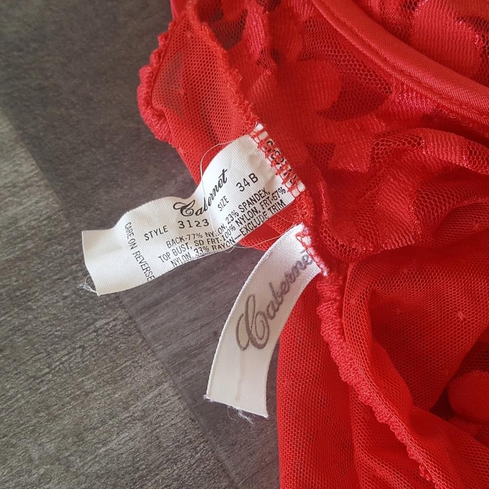 Designer Red Classic Cabernet Bodysuit Lingerie Size ONE SIZE - 3 Thumbnail