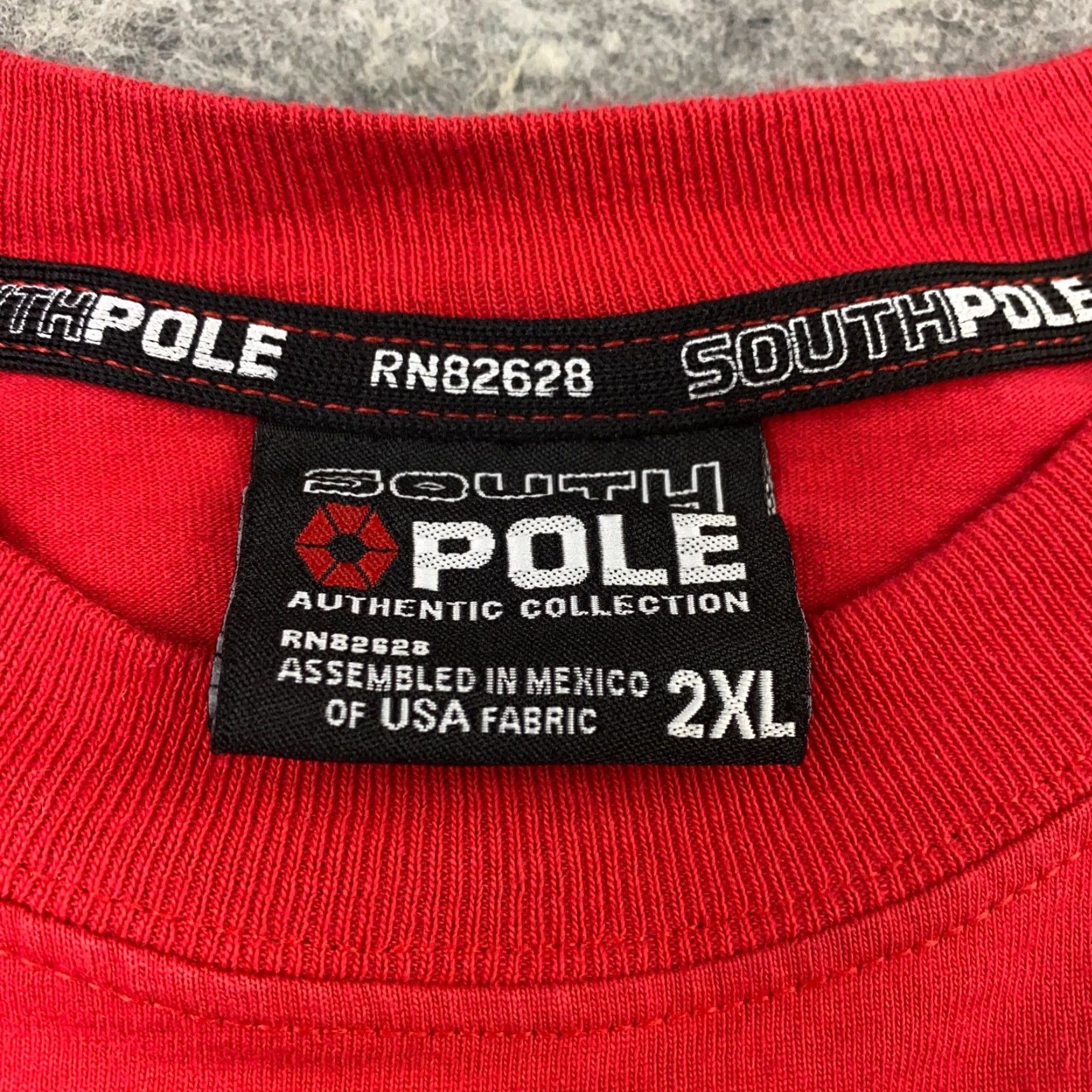 Southpole VINTAGE South Pole Mens Shirt 2XL Red Authentic 3D Puffy Embroidery Spellout 90s Y2K Size US XXL / EU 58 / 5 - 5 Thumbnail