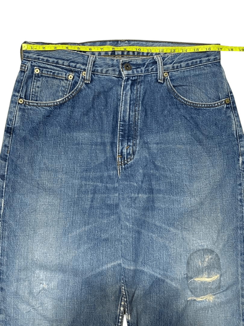 Levi's Vintage Y2K Levi's 504 Blue Washed Distressed Baggy Jeans Size US 34 / EU 50 - 11 Thumbnail
