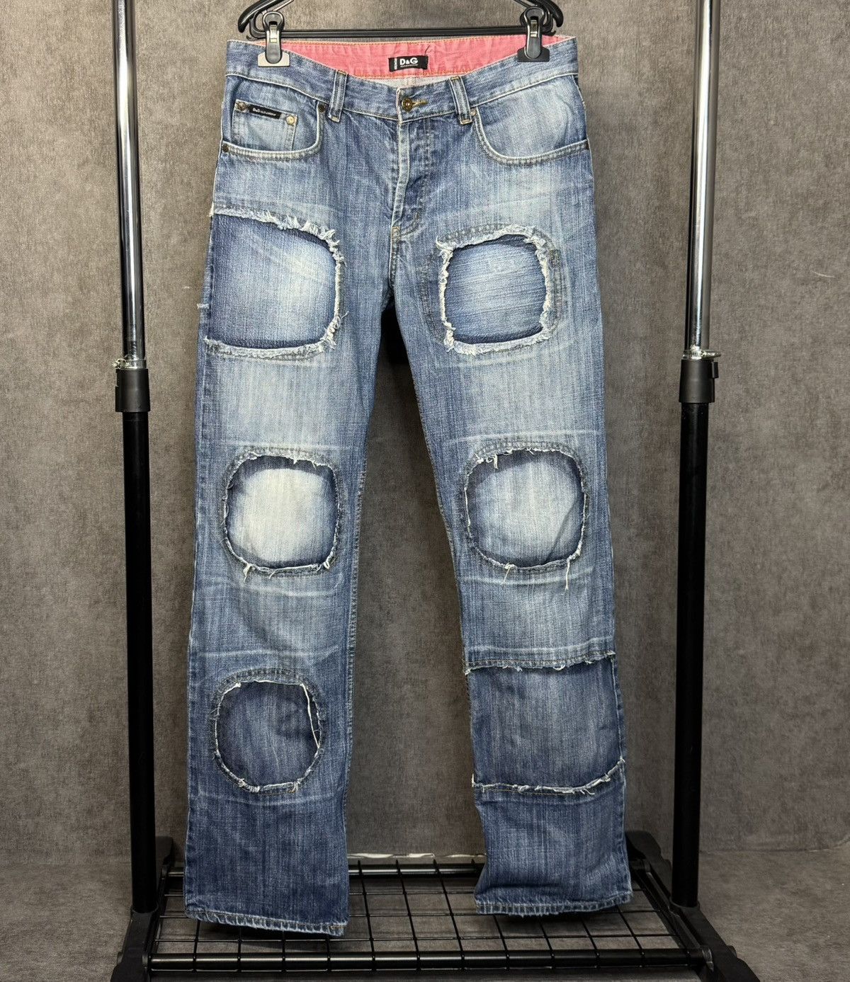 Dolce & Gabbana Vintage Dolce Gabbana patchwork jeans DG denim pants Size US 33 - 1 Thumbnail