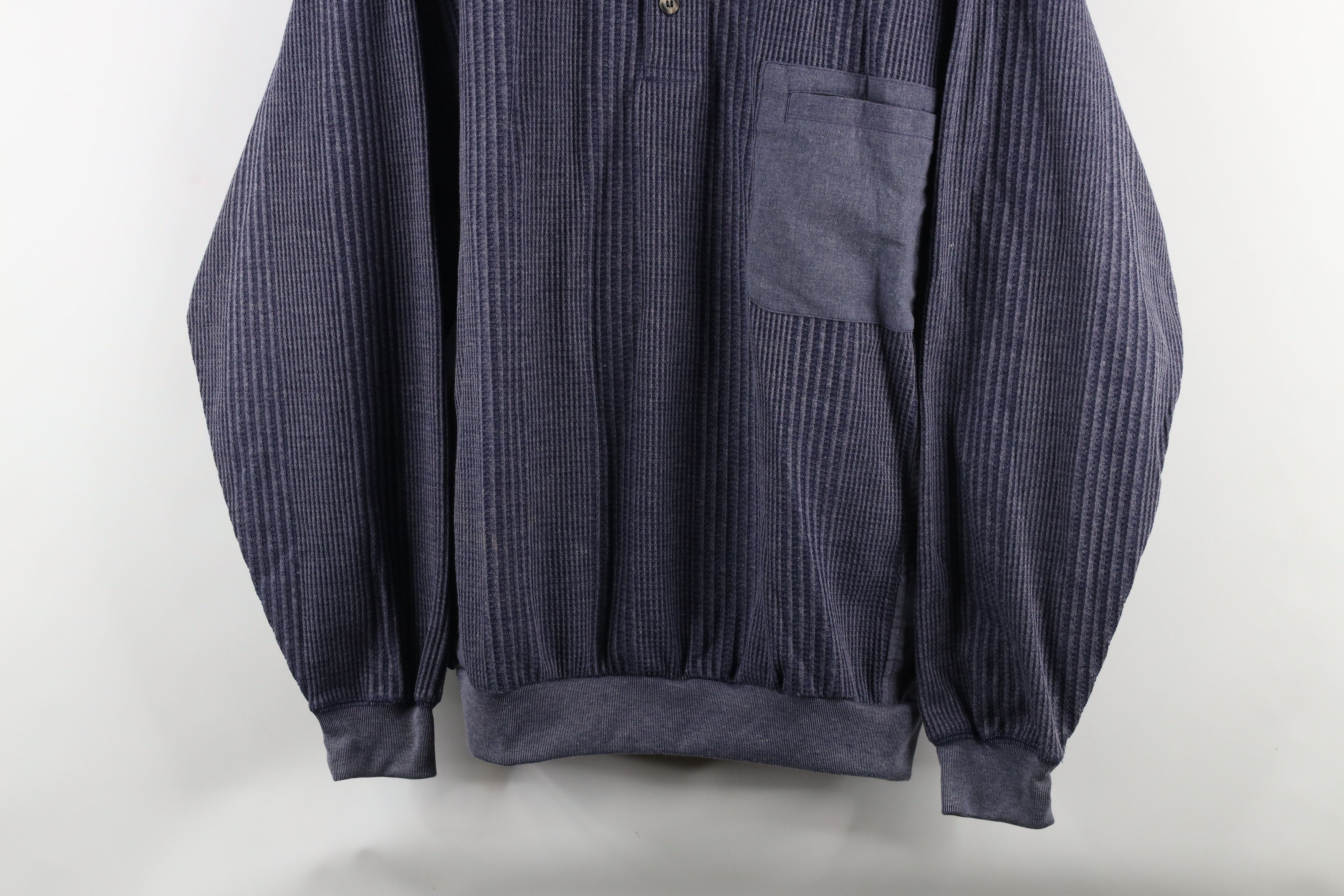 Vintage Vintage 90s Streetwear Chambray Ribbed Knit Pullover Shirt Size US L / EU 52-54 / 3 - 3 Thumbnail