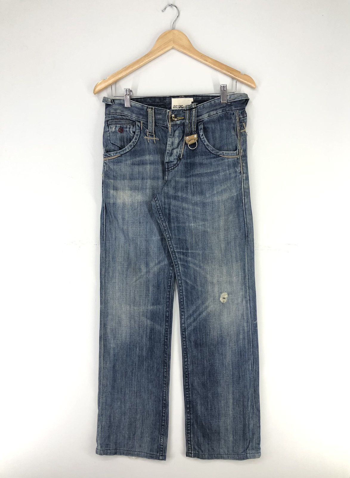 image of Vintage Energie Marrey Distressed Faded Blue Jeans, Men's (Size 29)