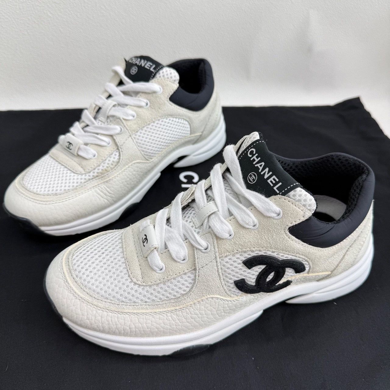 Chanel Chanel Running Black Lowtop Sneakers us_6 Women Size US 6 / IT 36 - 1 Thumbnail