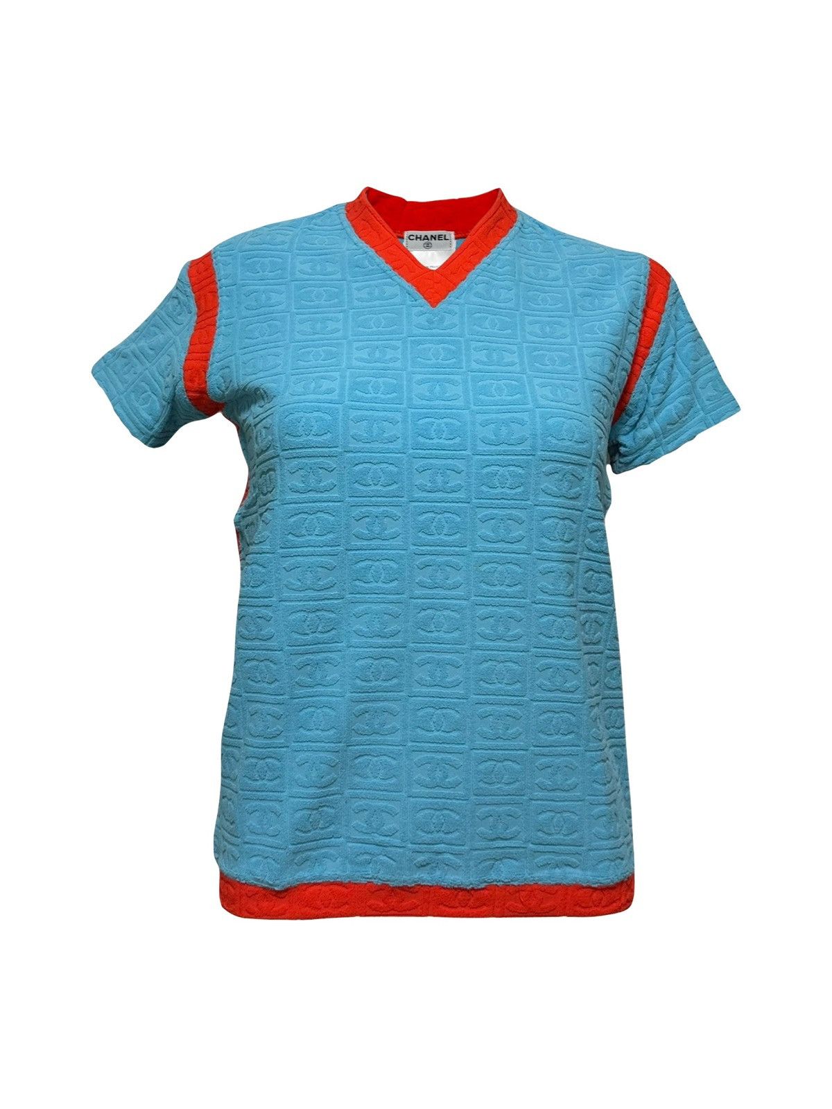 Chanel CHANEL Sport S/S 2002 CC Emboss Jacquard Terry Cloth T-Shirt Size M / US 6-8 / IT 42-44 - 1 Thumbnail