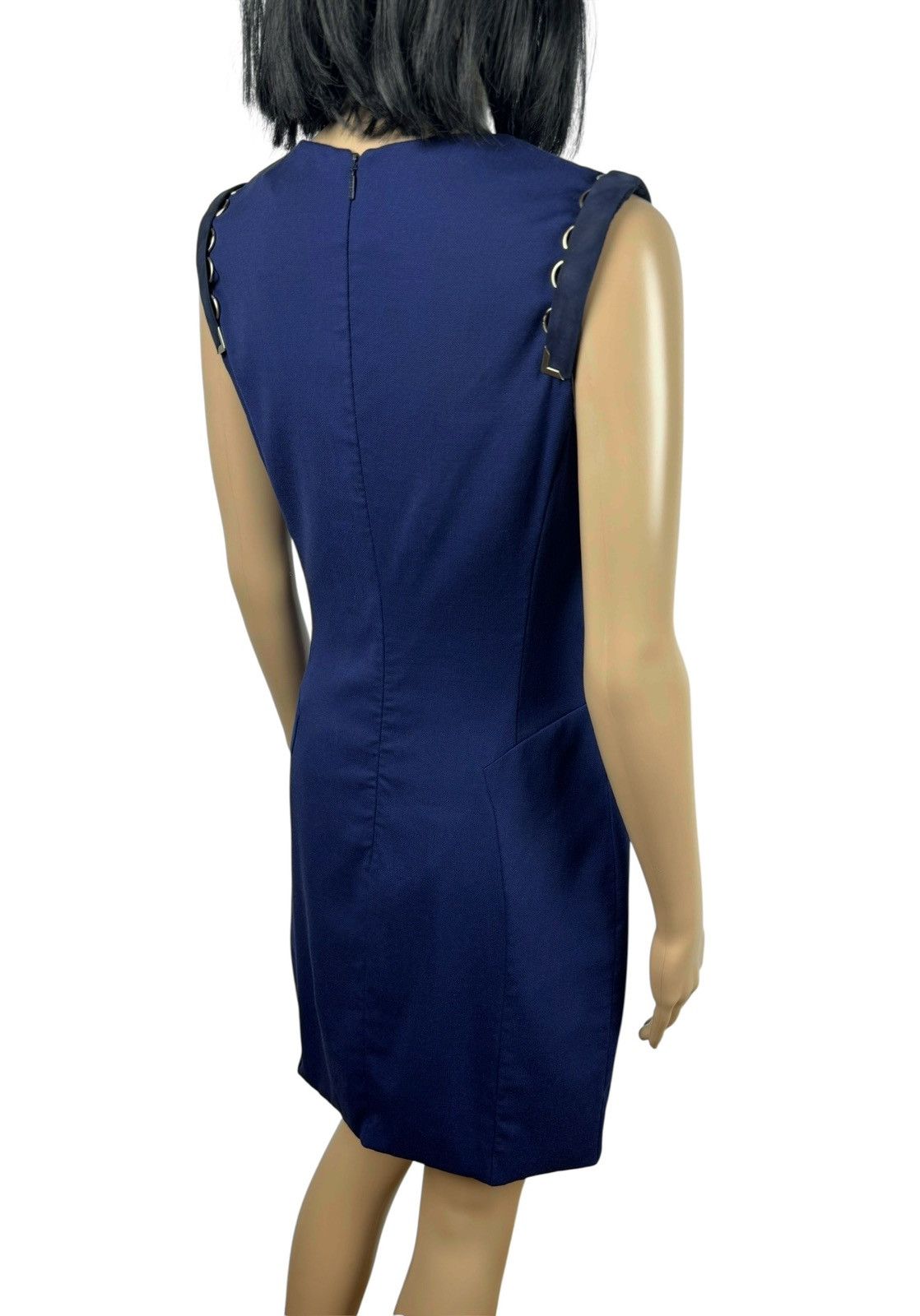 Versace Versace Wool Sheath Mini Dress Leather Decor size 44 Size M / US 6-8 / IT 42-44 - 10 Thumbnail