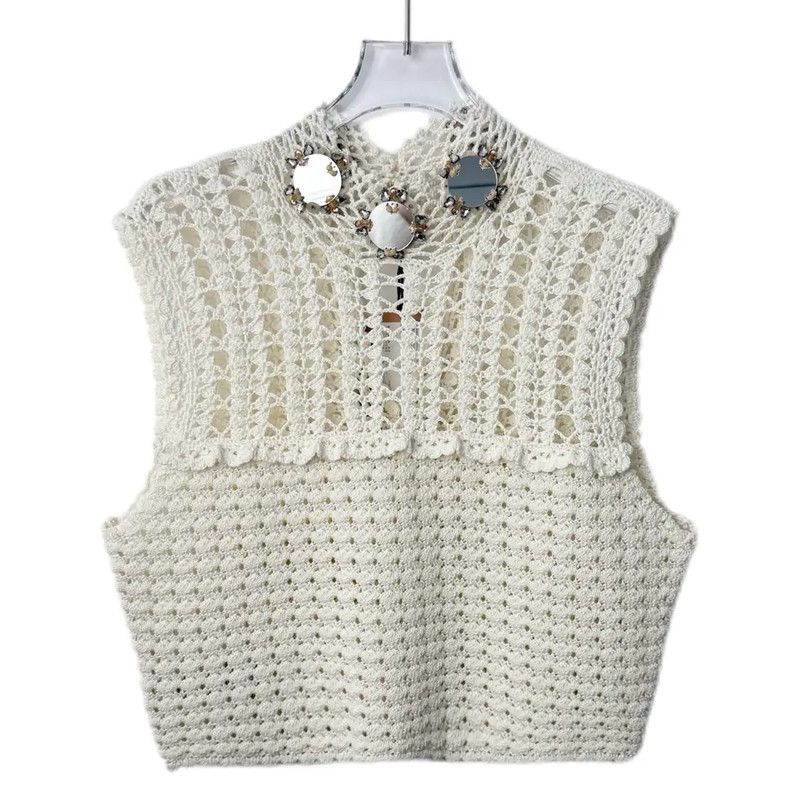 Miu Miu Miu Miu White Cotton Blend Sweater 0089 Size L / US 10 / IT 46 - 1 Thumbnail